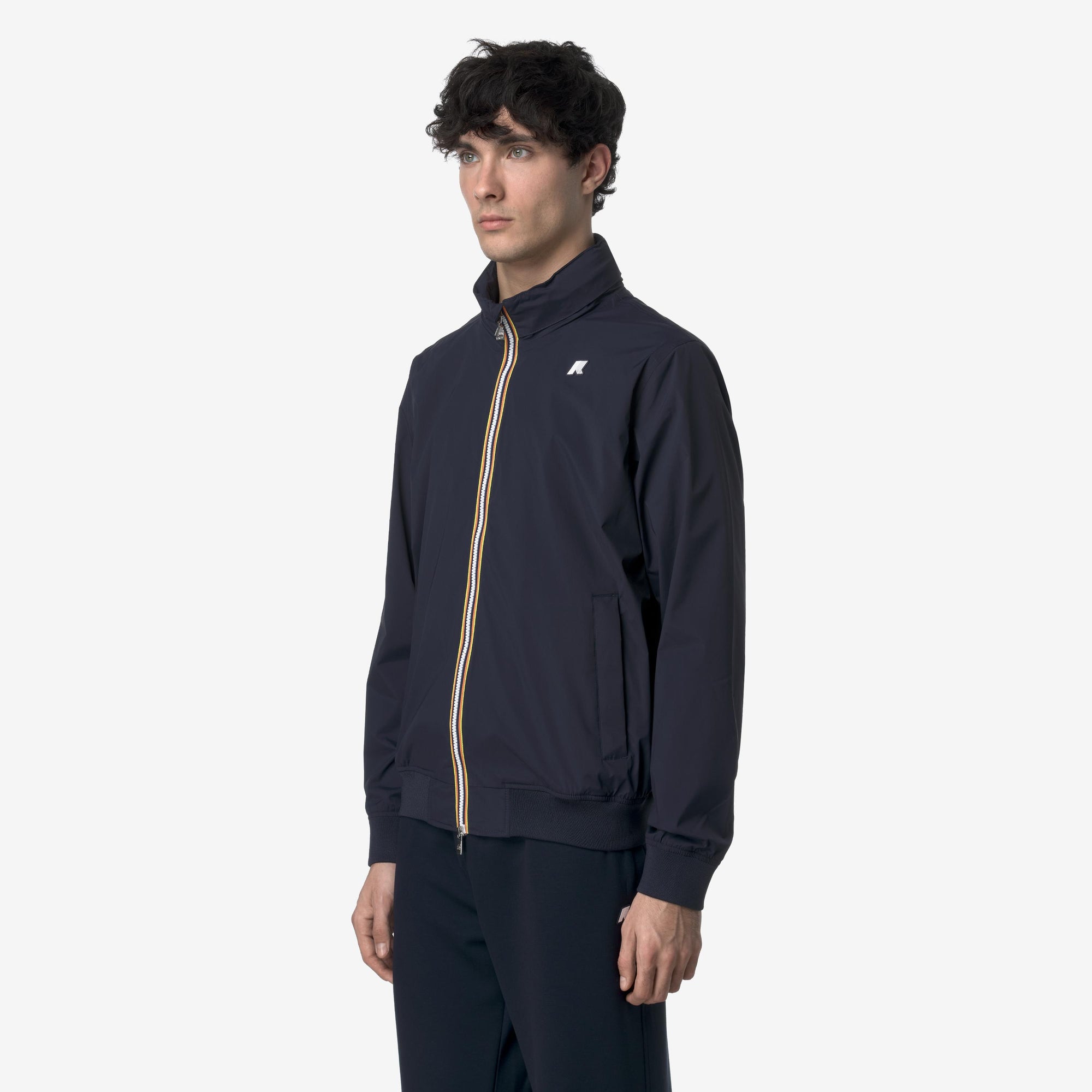 Giacca corta da uomo resistente alle intemperie blu con nylon elasticizzato K3123VW K89 K-WAY 