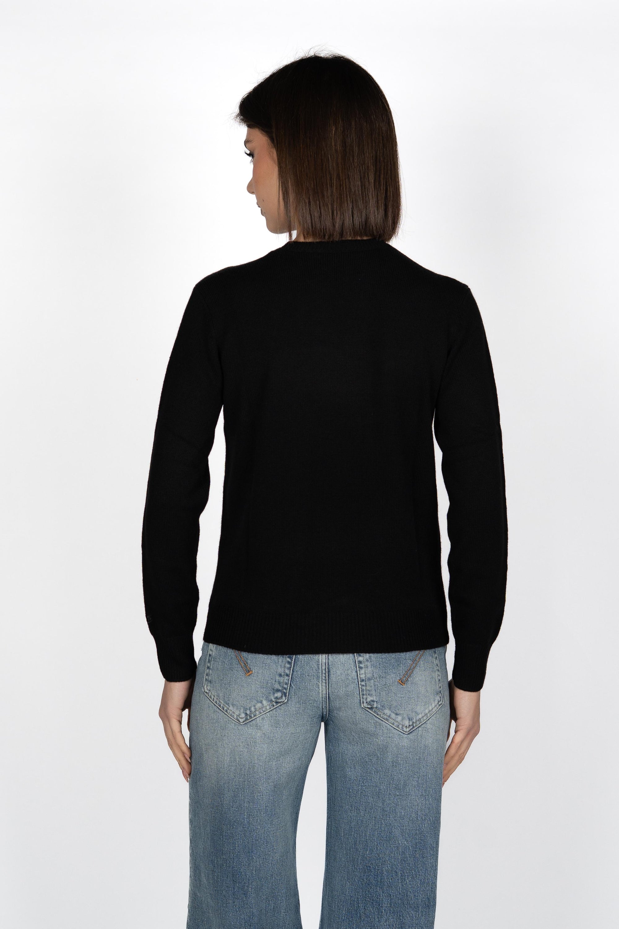 Maglione New Queen con applicazione in strass Brillante QUE0010 00471I MC2 SAINT BARTH 