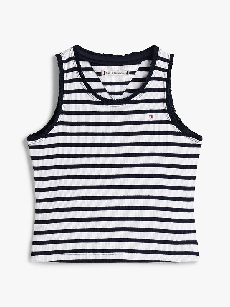 Canotta a coste con finiture tramate KG0KG08588J C1G TOMMY HILFIGER 