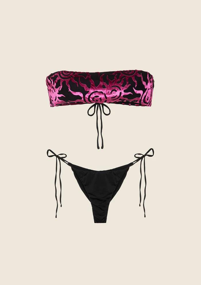 Bikini Fascia con Slip Regolabile Nero 0811 BK F**K 