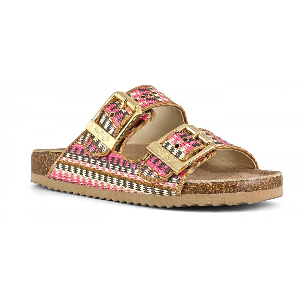 Sandalo rafia con fibbie HCBIO500 PINKN COLORS OF CALIFORNIA 