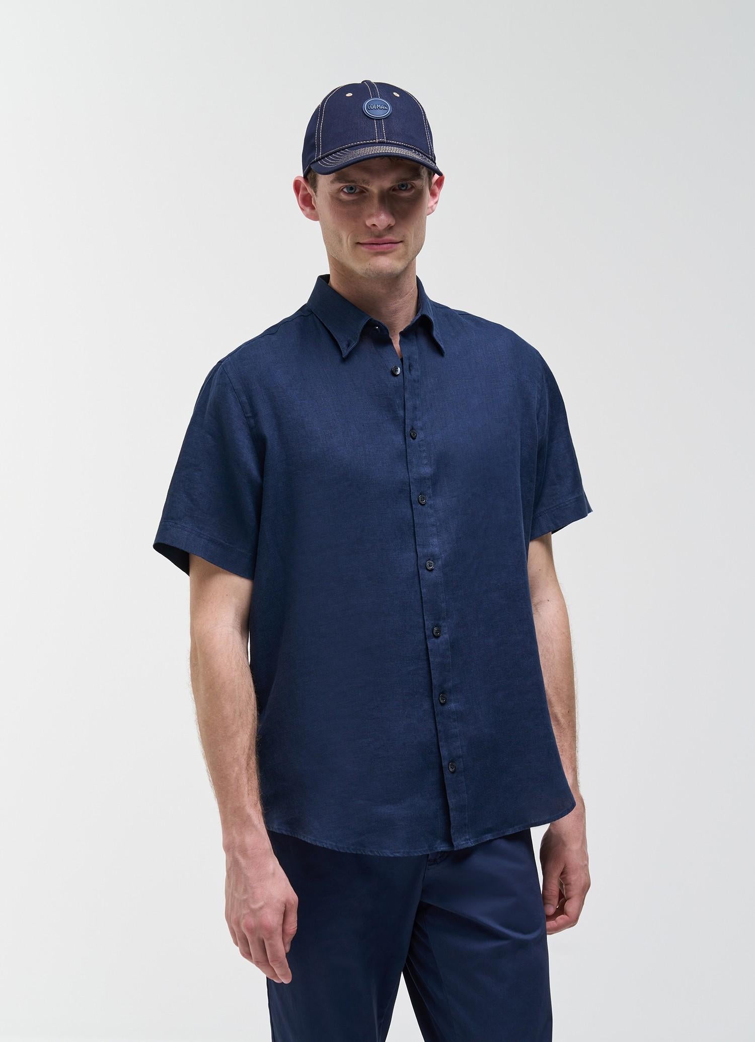 Camicia a maniche corte in lino 85866AY 68 COLMAR 