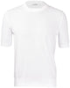 T-shirt in maglia con collo a coste bianco