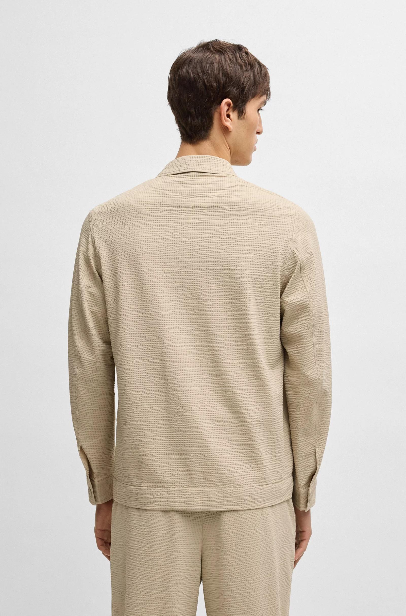 Sovracamicia relaxed fit in seersucker elasticizzato 50540695 275 BOSS 