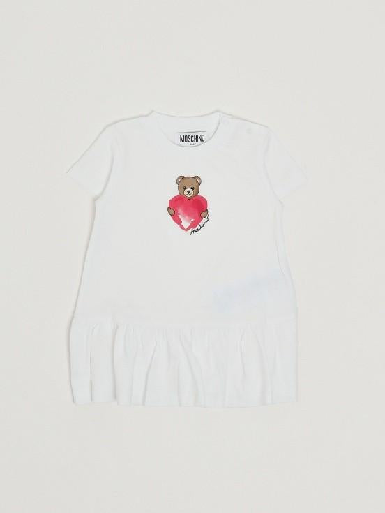 Abito neonato con stampa MDV0DJLAA02 10101 MOSCHINO BABY 
