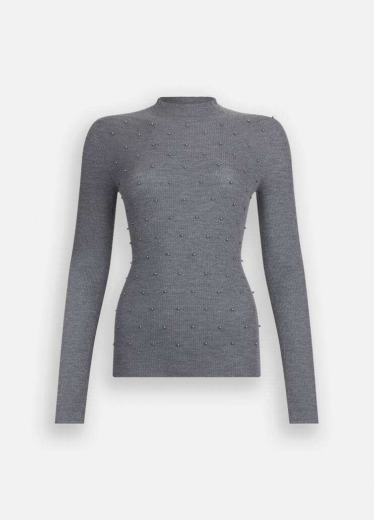 Maglia 100% lana con applicazioni MF5030MA77Q 02050 LIU JO WHITE2 