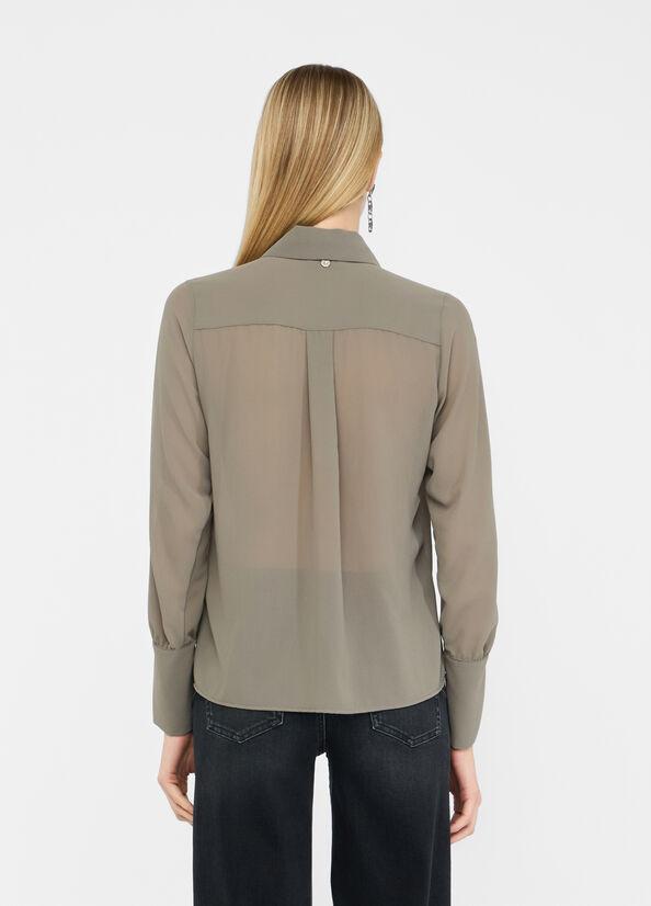 Camicia con perle CF5302TS869 X0707 LIU JO BLACK 