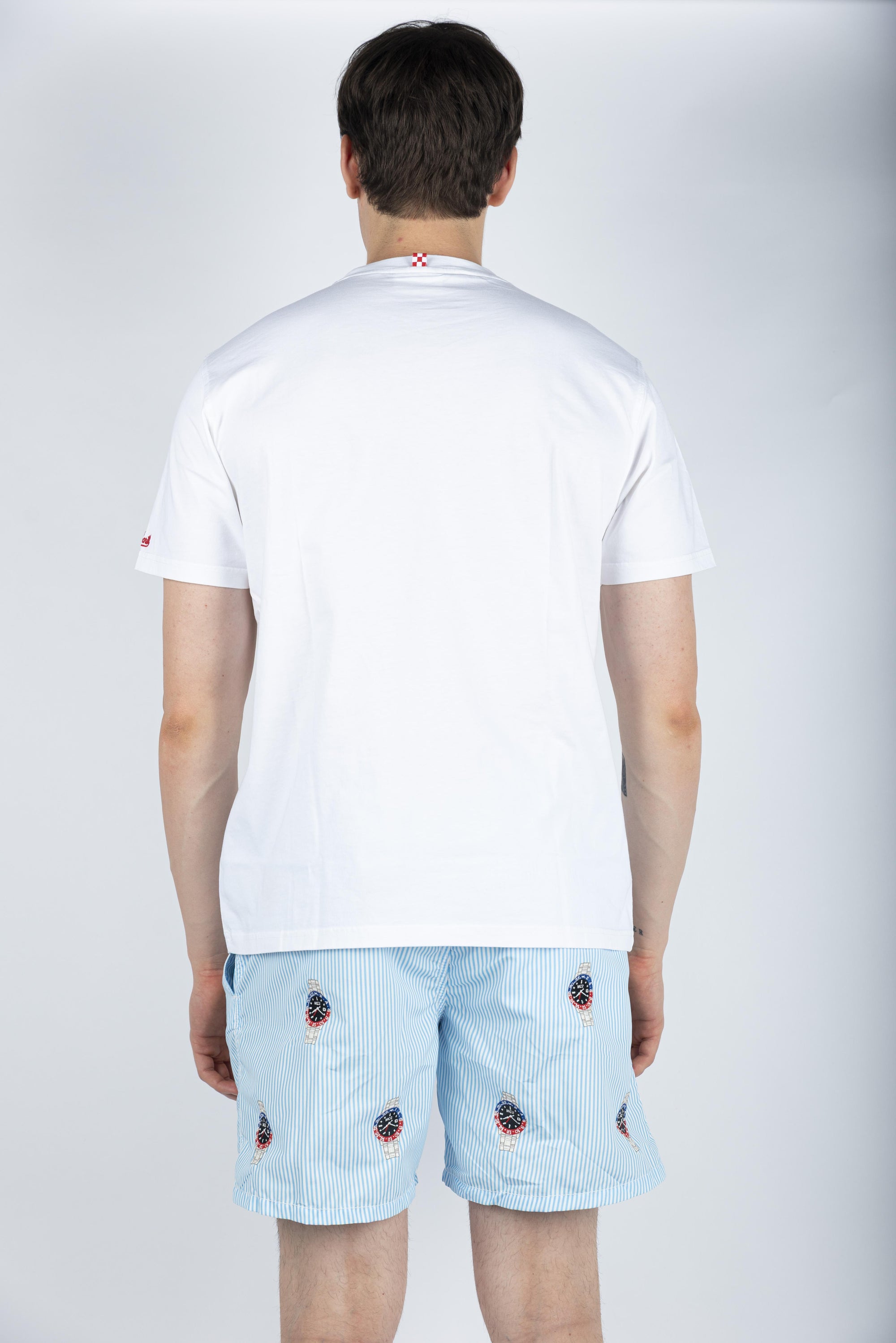 T-shirt in cotone Austin con ricamo e stampa Eye of the Tiger bianco AUS0001 02514H MC2 SAINT BARTH 