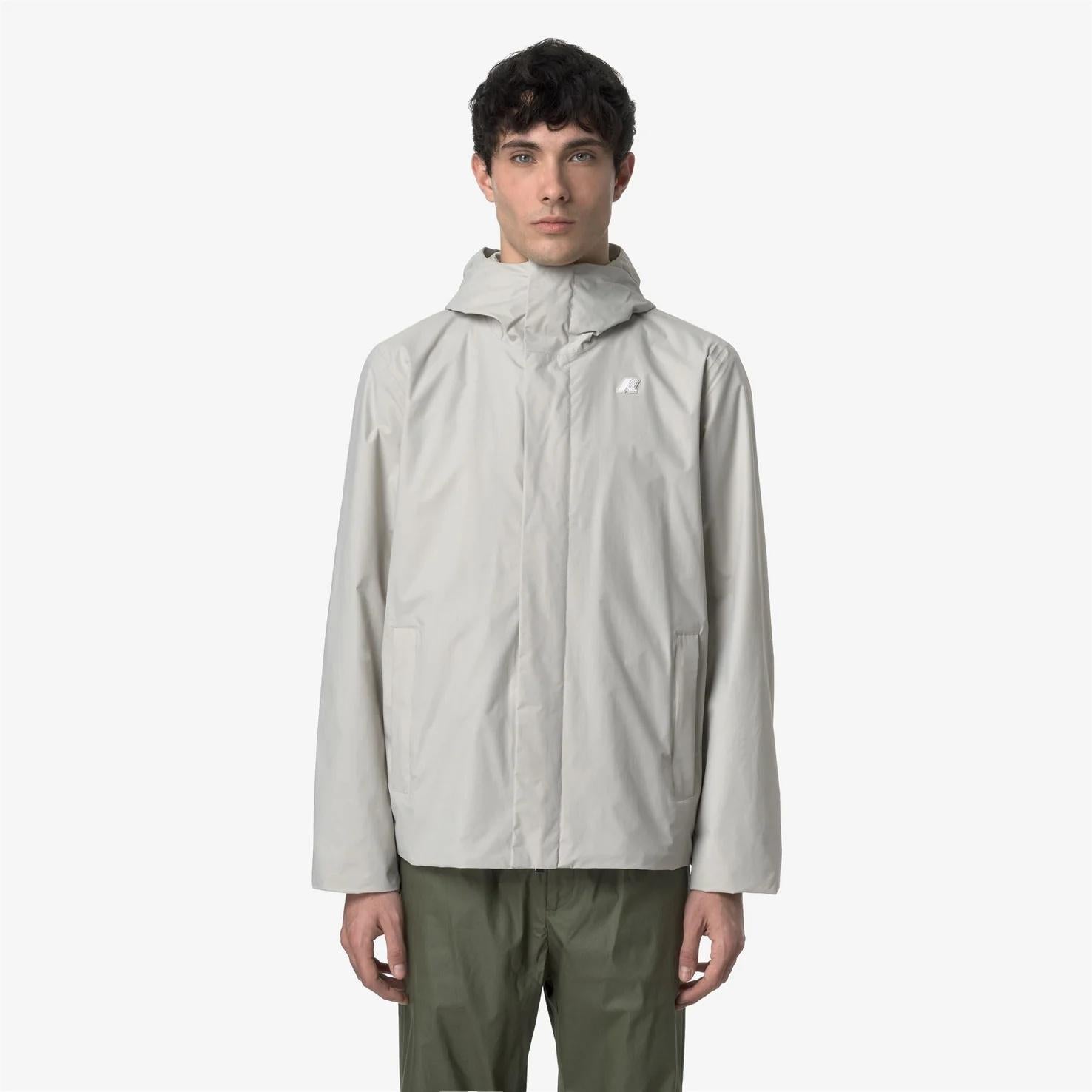 Giacca corta primaverile da uomo beige con caratteristiche impermeabili K1141QW 634 K-WAY 