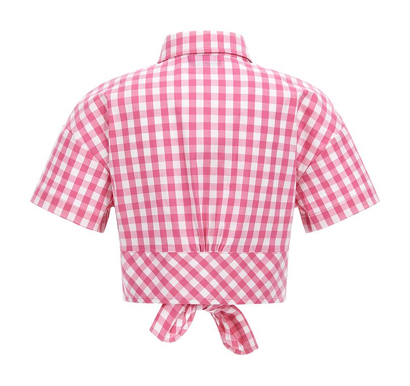 Camicia crop fantasia quadretti HDC021LME04 83541 MOSCHINO KID 