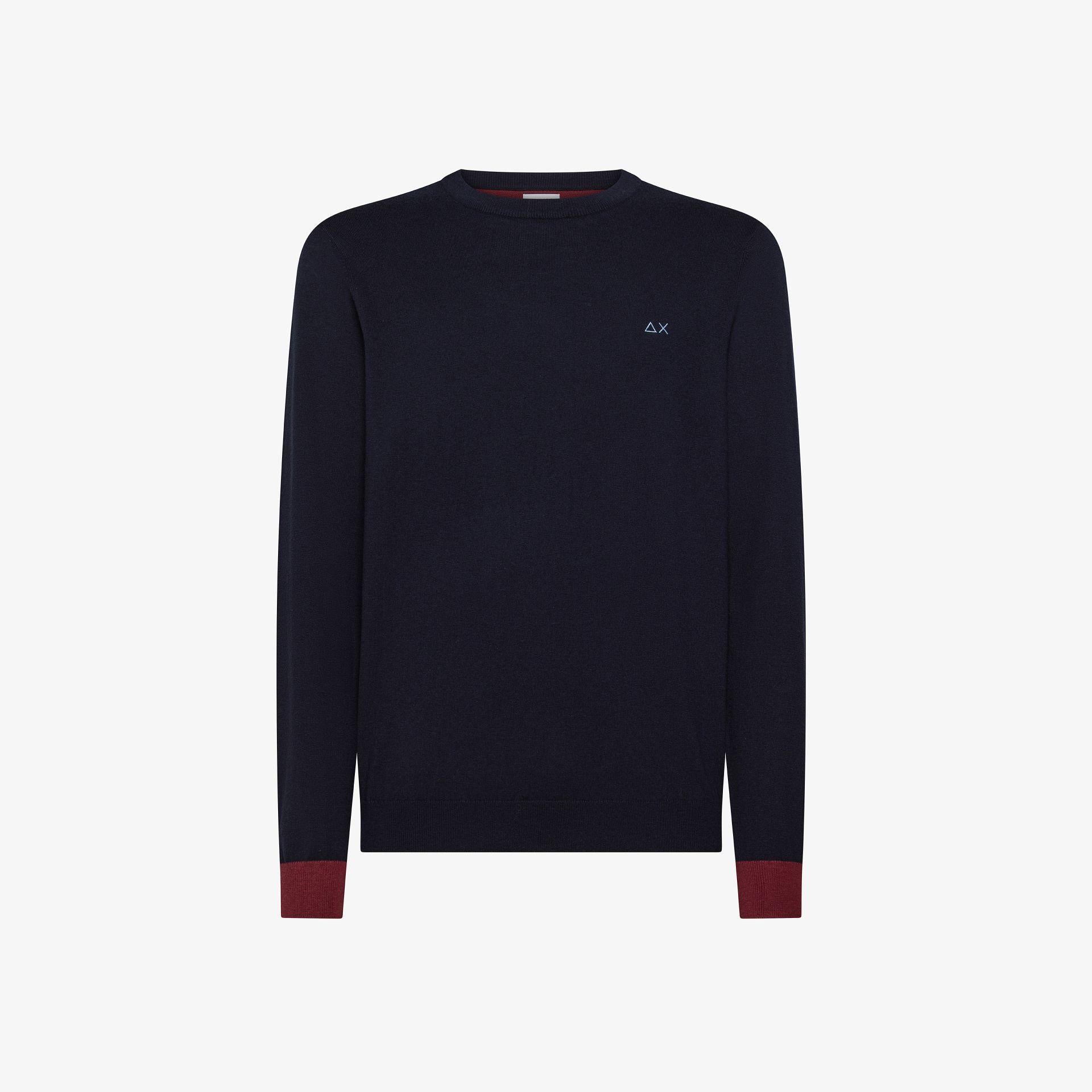 Maglia in lana e cotone con patch K45143 07 SUN68 