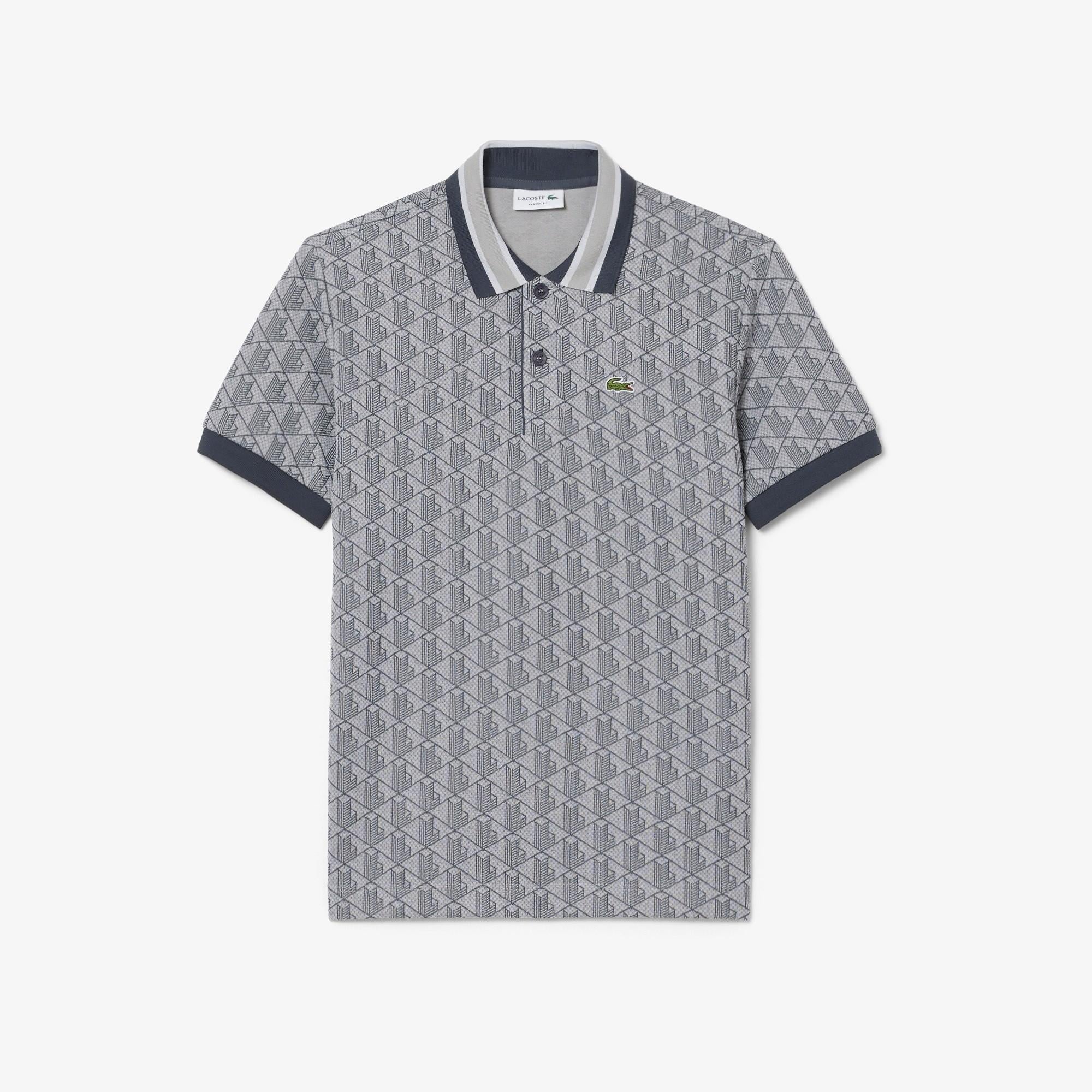 Polo dal taglio classico in jacquard con monogramma DH1417 41I LACOSTE 