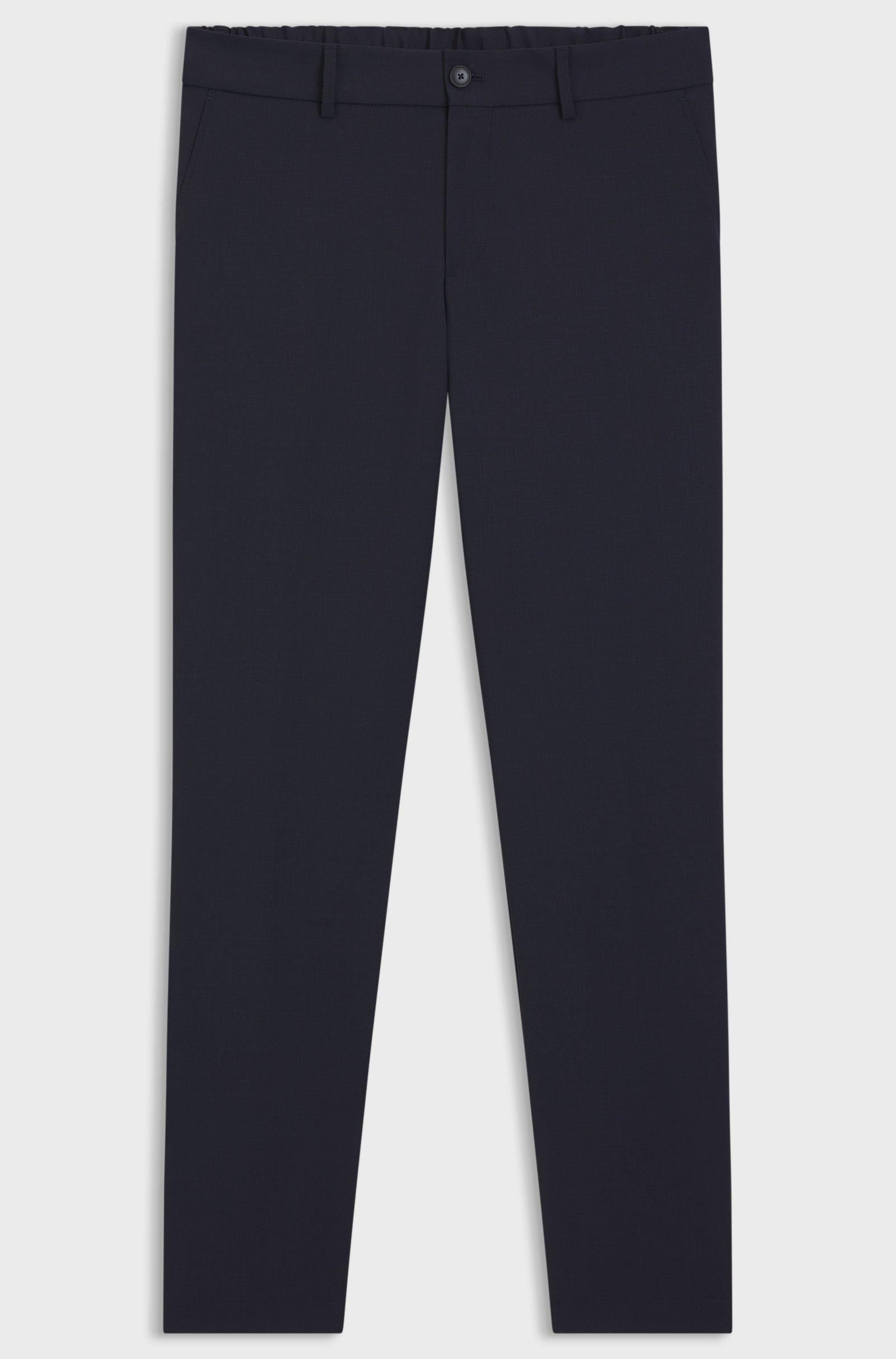 Pantaloni slim fit in twill di misto lana lavabile 50556758 404 BOSS 