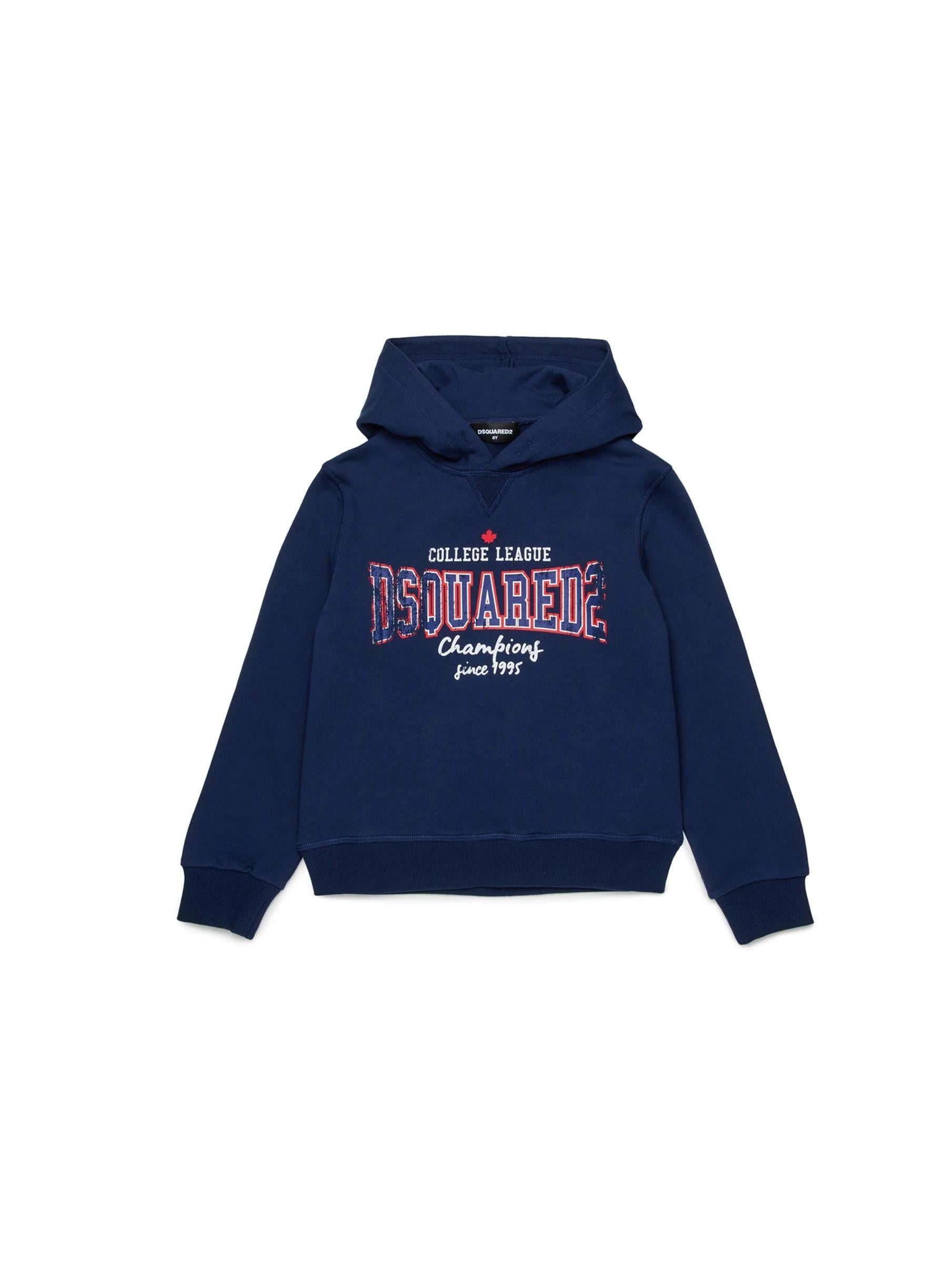 D2Kids Junior College Hoodie Blue DQ2744D0ACC DQ880 DSQUARED2 