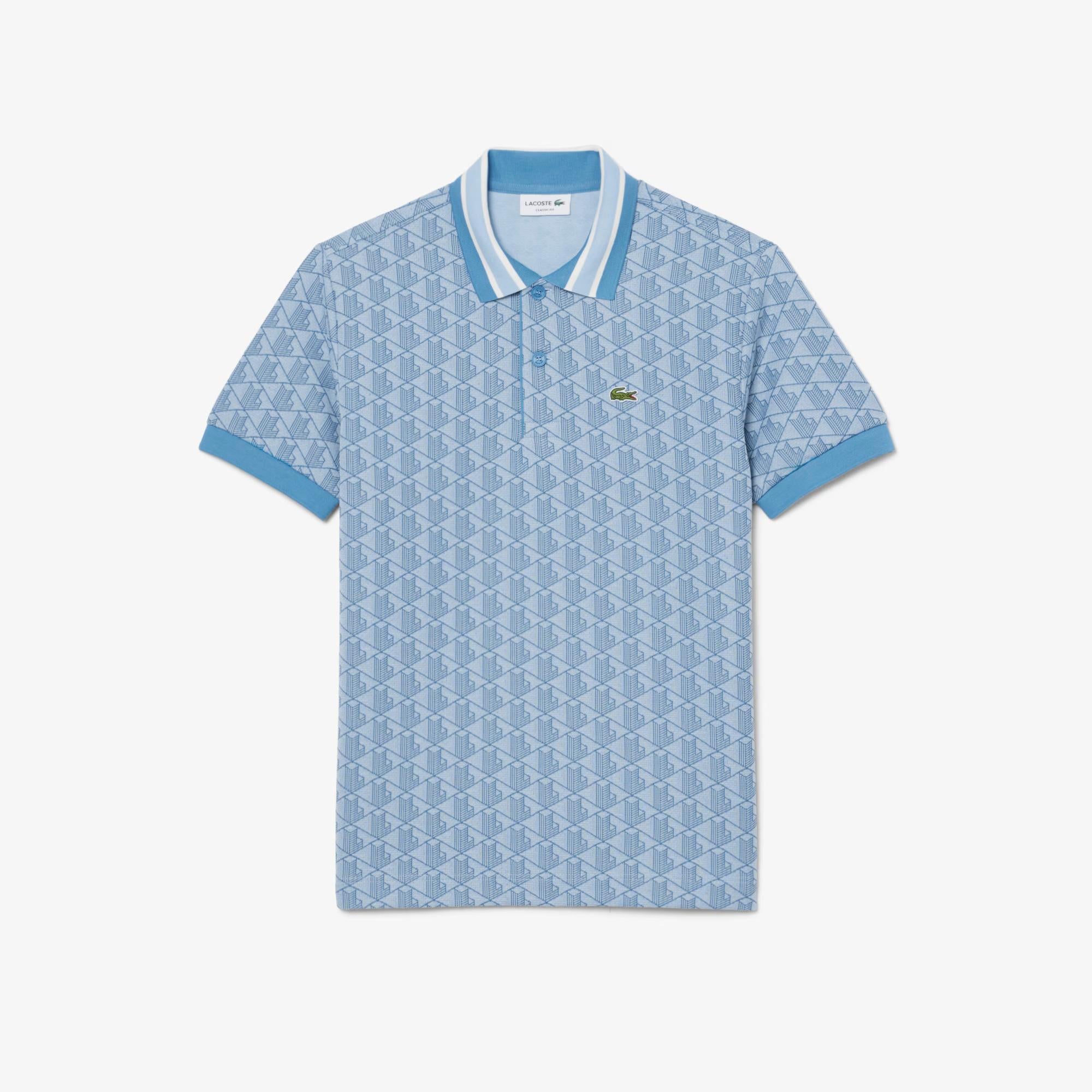 Polo dal taglio classico in jacquard con monogramma DH1417 1QI LACOSTE 