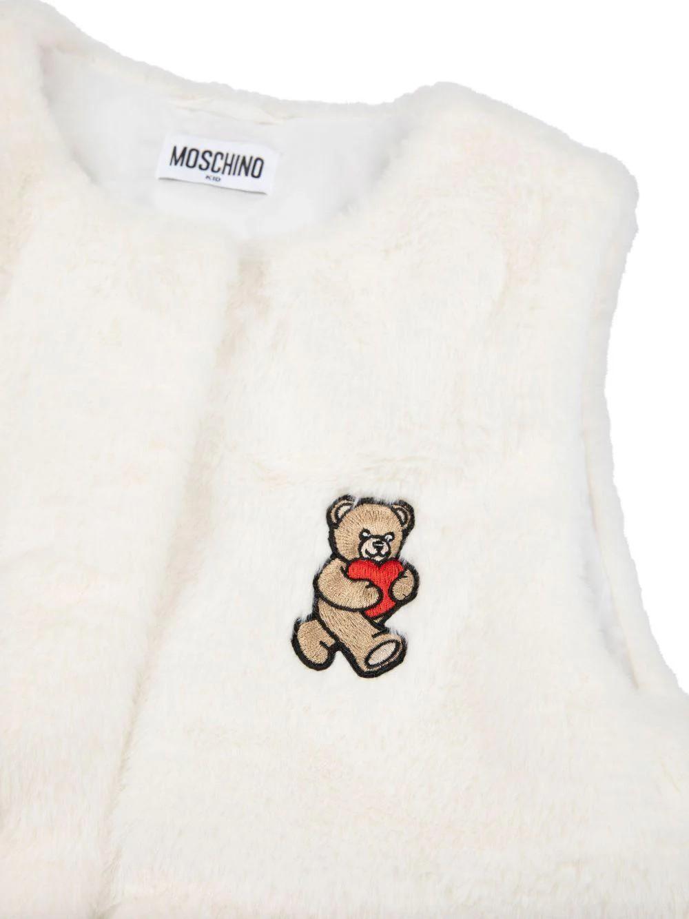 Gilet con stampa Teddy Bear HDS052LIA02 10063 MOSCHINO KID 