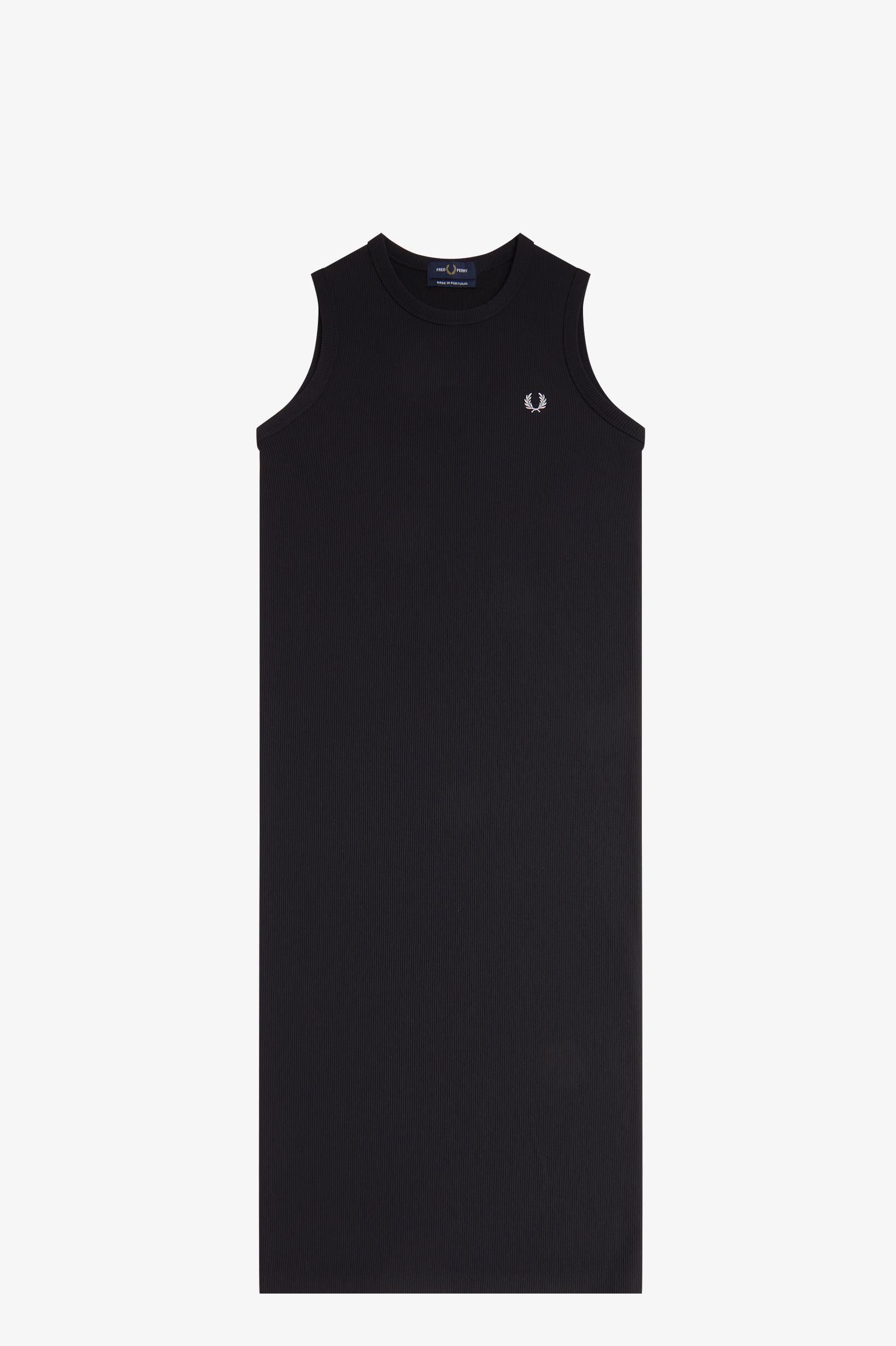 Abito midi giromaniche con logo D217557 102 FRED PERRY 