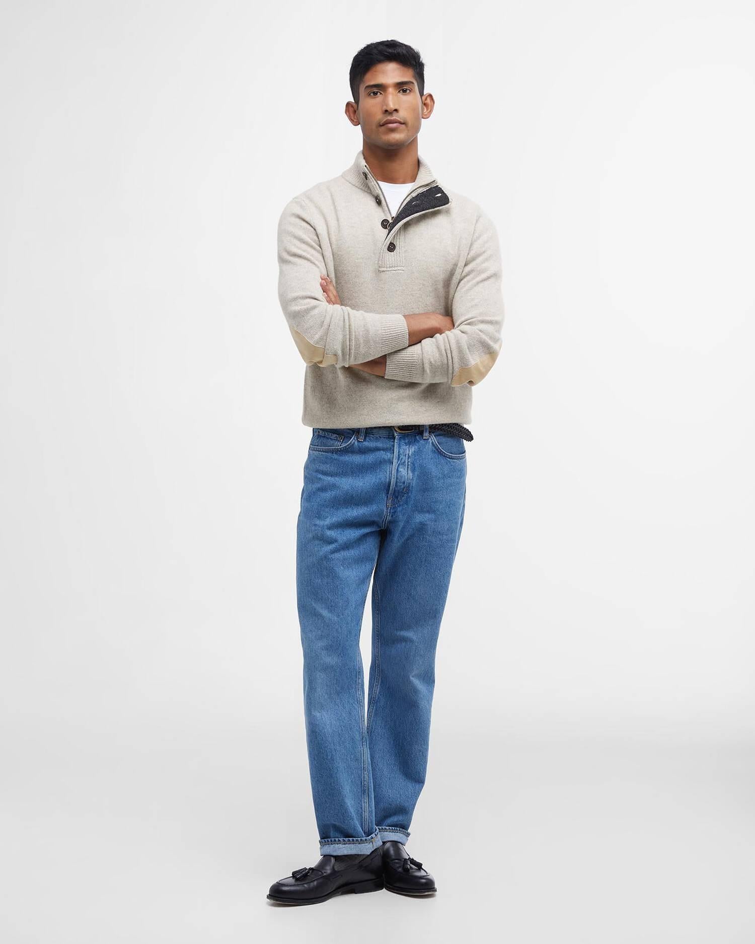 Felpa con toppa sul gomito Essential MKN0585 BE14 BARBOUR 