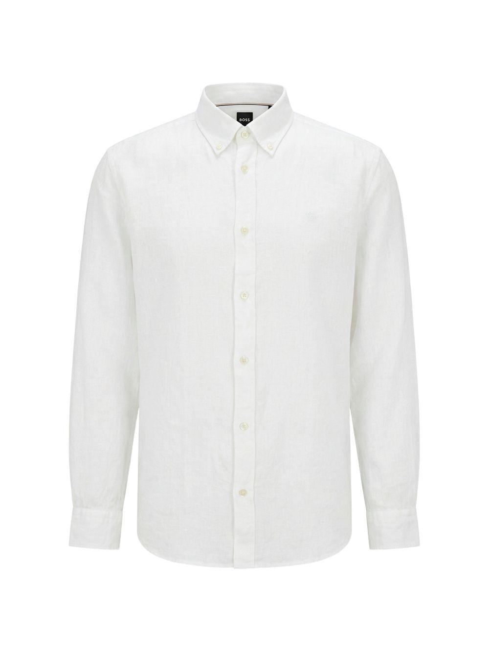 Camicia Liam in lino 50556077 100 BOSS 