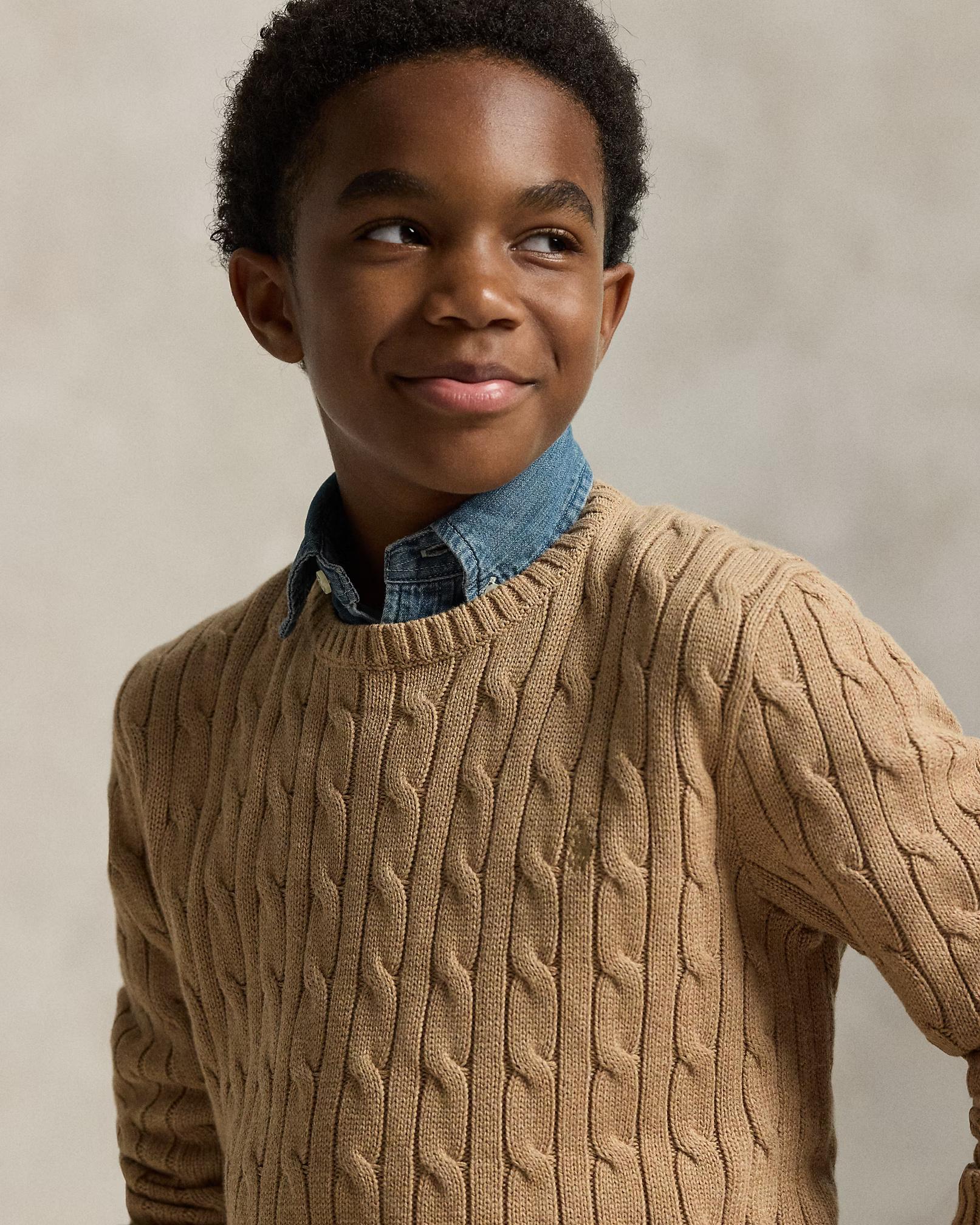 Maglia in cotone a trecce 322702674 082 POLO RALPH LAUREN 
