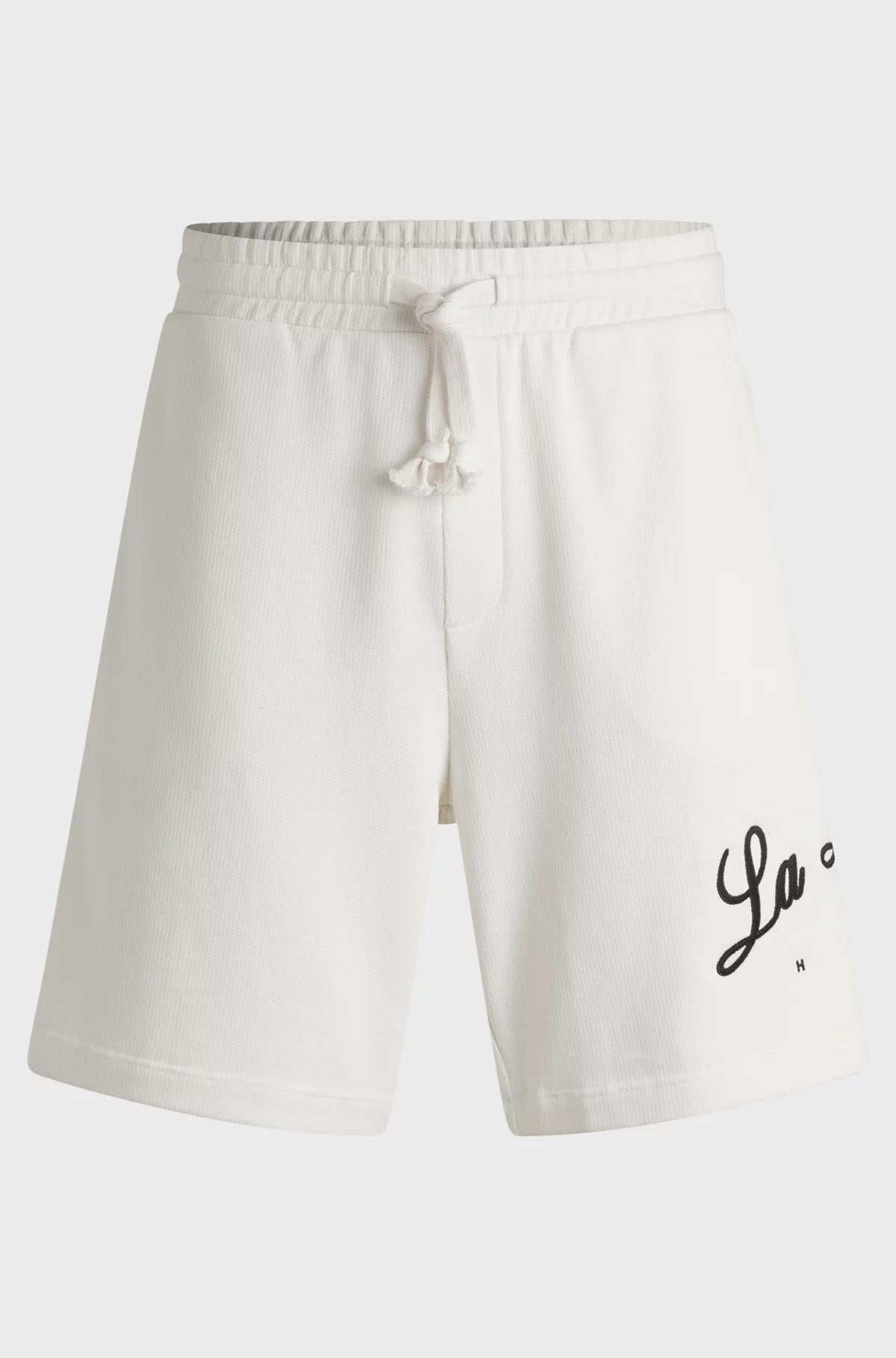 Bermuda in terry di cotone con grafica con logo 50539002 102 HUGO 