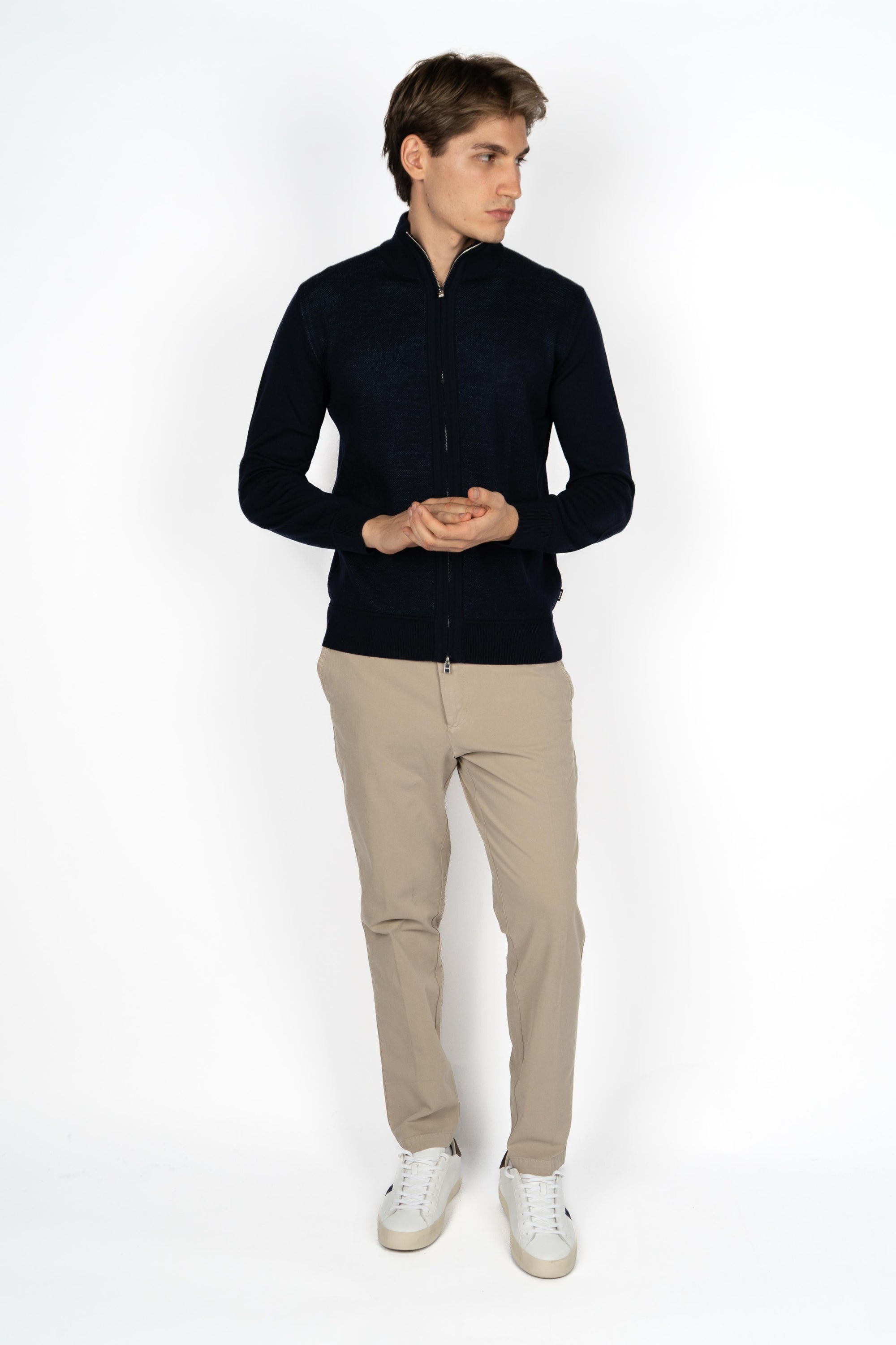 Pantaloni slim fit in gabardine di cotone elasticizzato 50543312 255 BOSS 