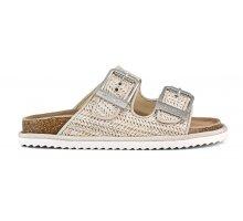 Sandalo rafia laminata con fibbie HCBIOW07 SIL COLORS OF CALIFORNIA 