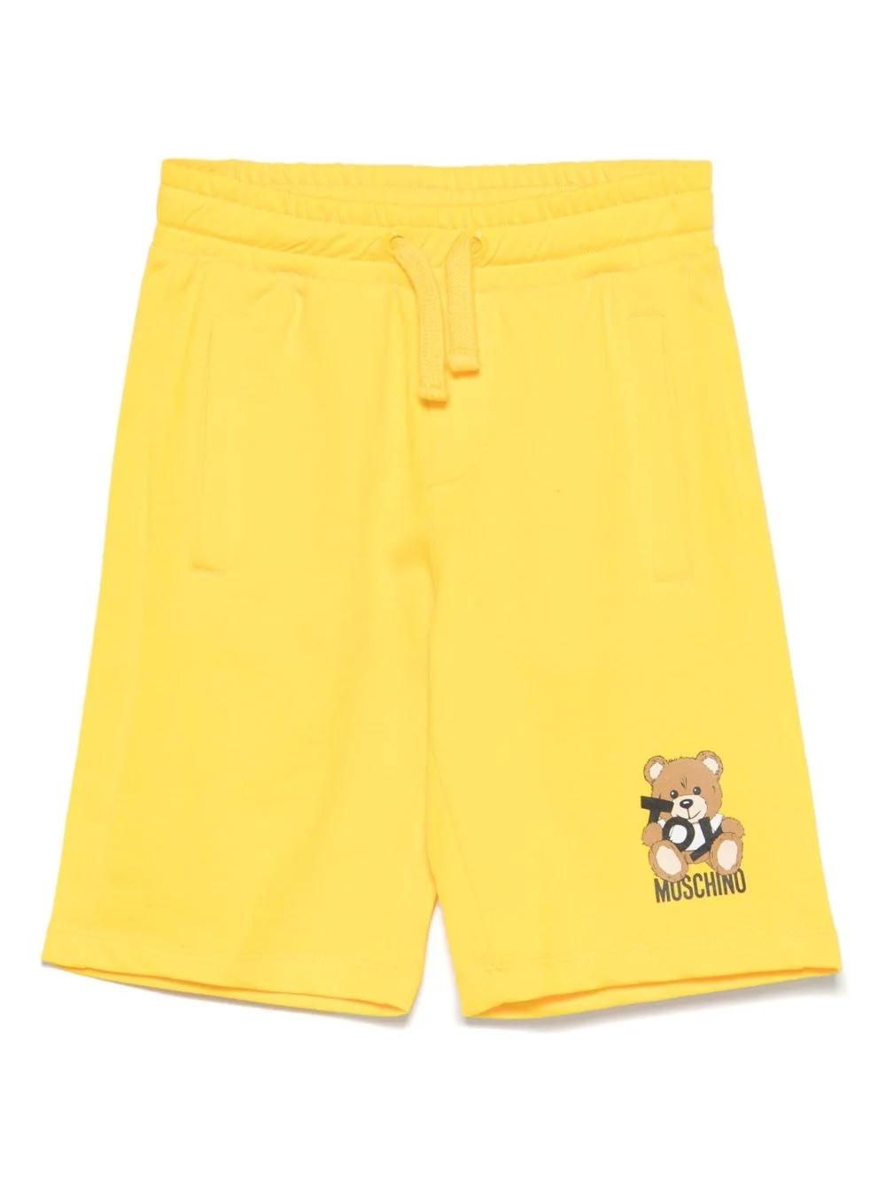 Shorts con stampa Teddy Bear HUQ02ALCA19 50577 MOSCHINO KID 