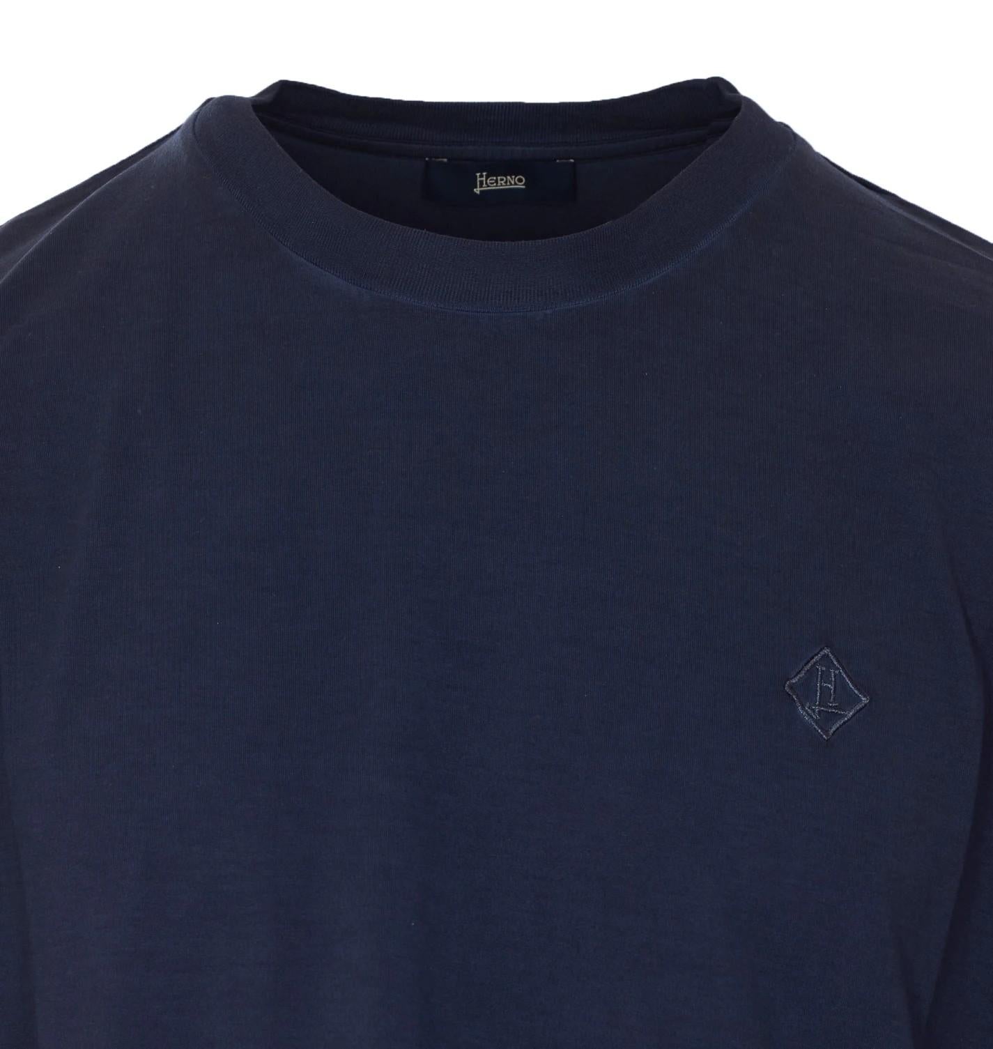T-shirt girocollo blu JG000272U52130 9200 HERNO 