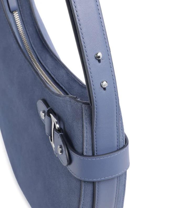 Tasha large borsa hobo pelle bovina ruvida carson blue 431980157 008 LAUREN ACCESSORIES 