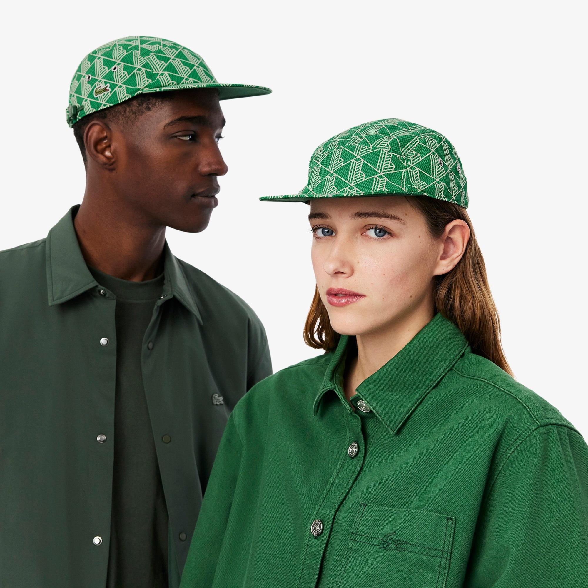 Cappello da fantino in twill stampato con monogramma RK0763 HEI LACOSTE 