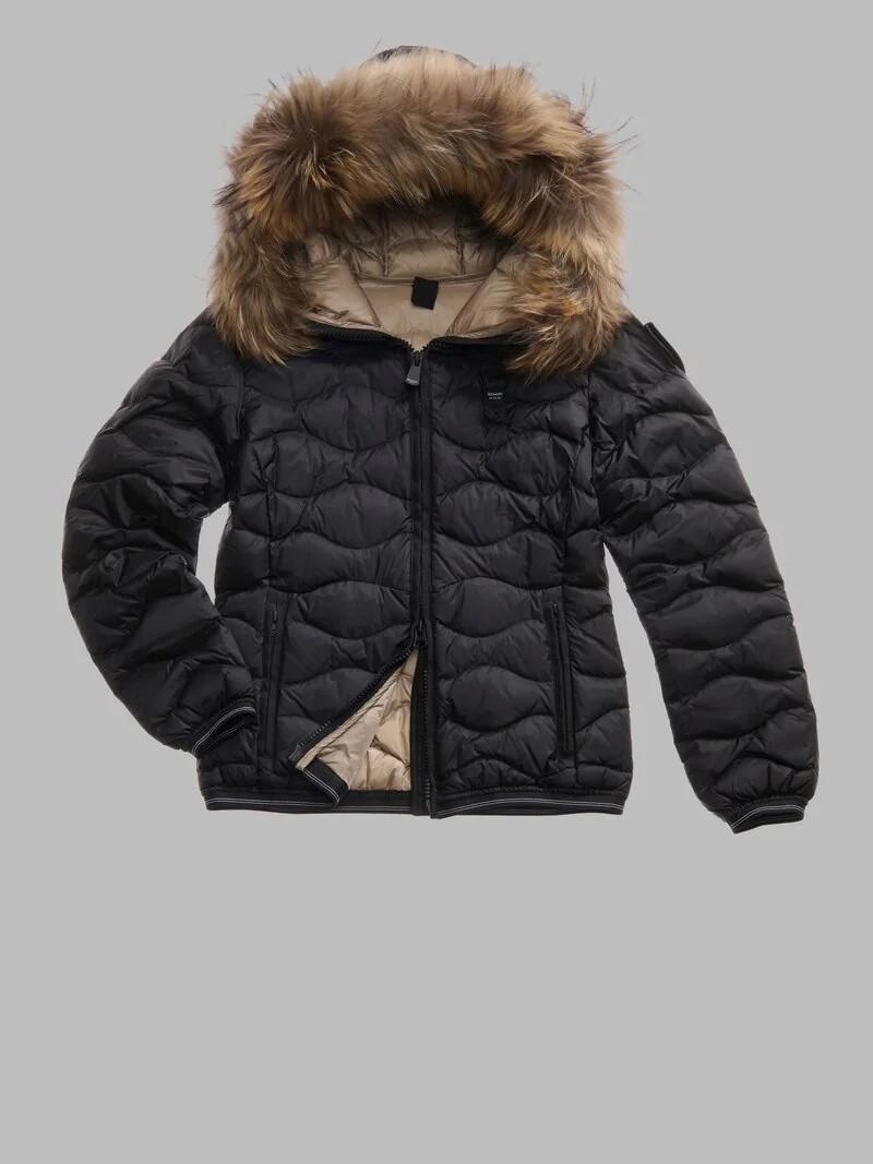 Piumino con bordo in pelliccia aldie 25WBLDC03096 999EI BLAUER 