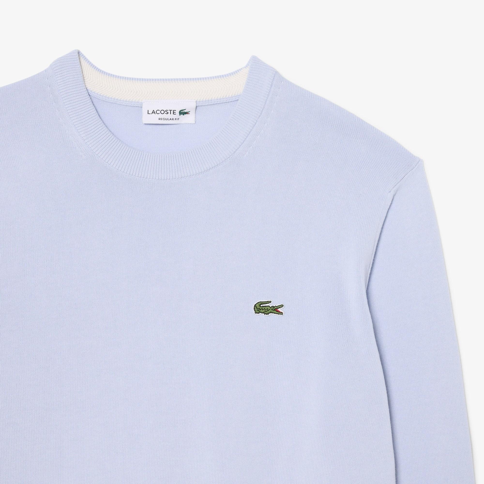 Pullover girocollo monocromatico in cotone AH1985 J2G LACOSTE 