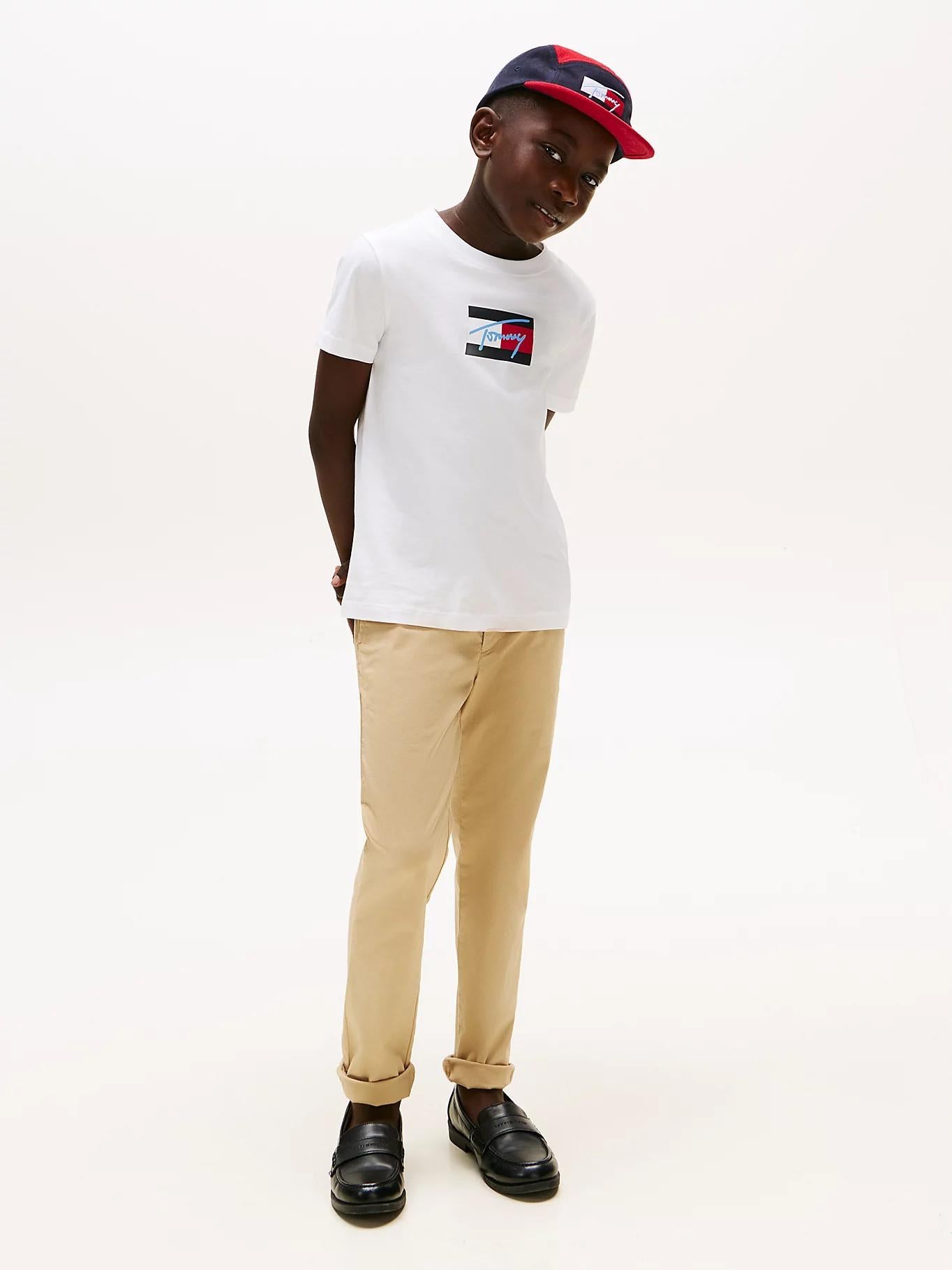T-shirt con logo firma KB0KB09725J YBR TOMMY HILFIGER 