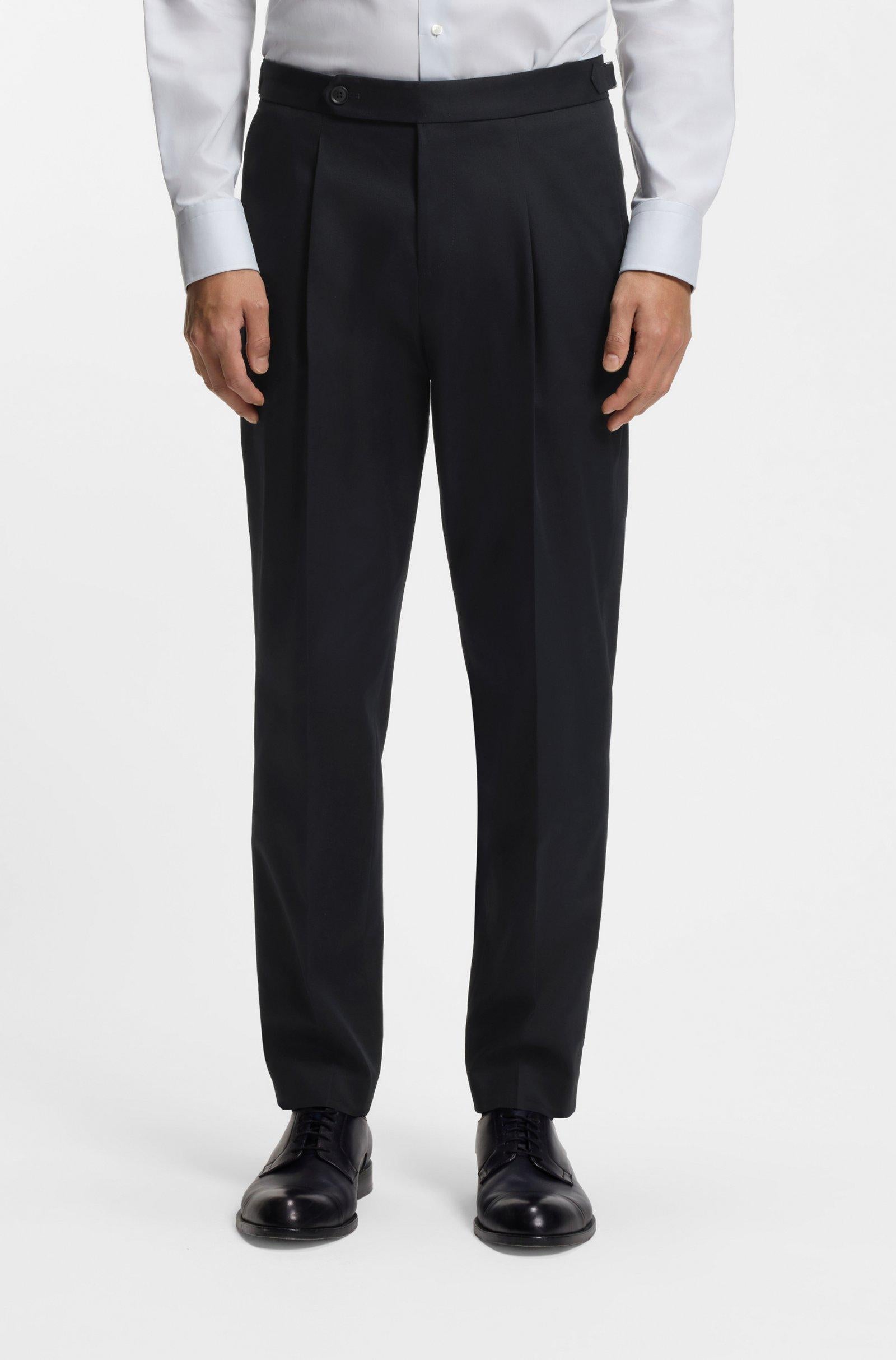 Pantaloni con fit affusolato in cotone elasticizzato 50556704 404 BOSS 