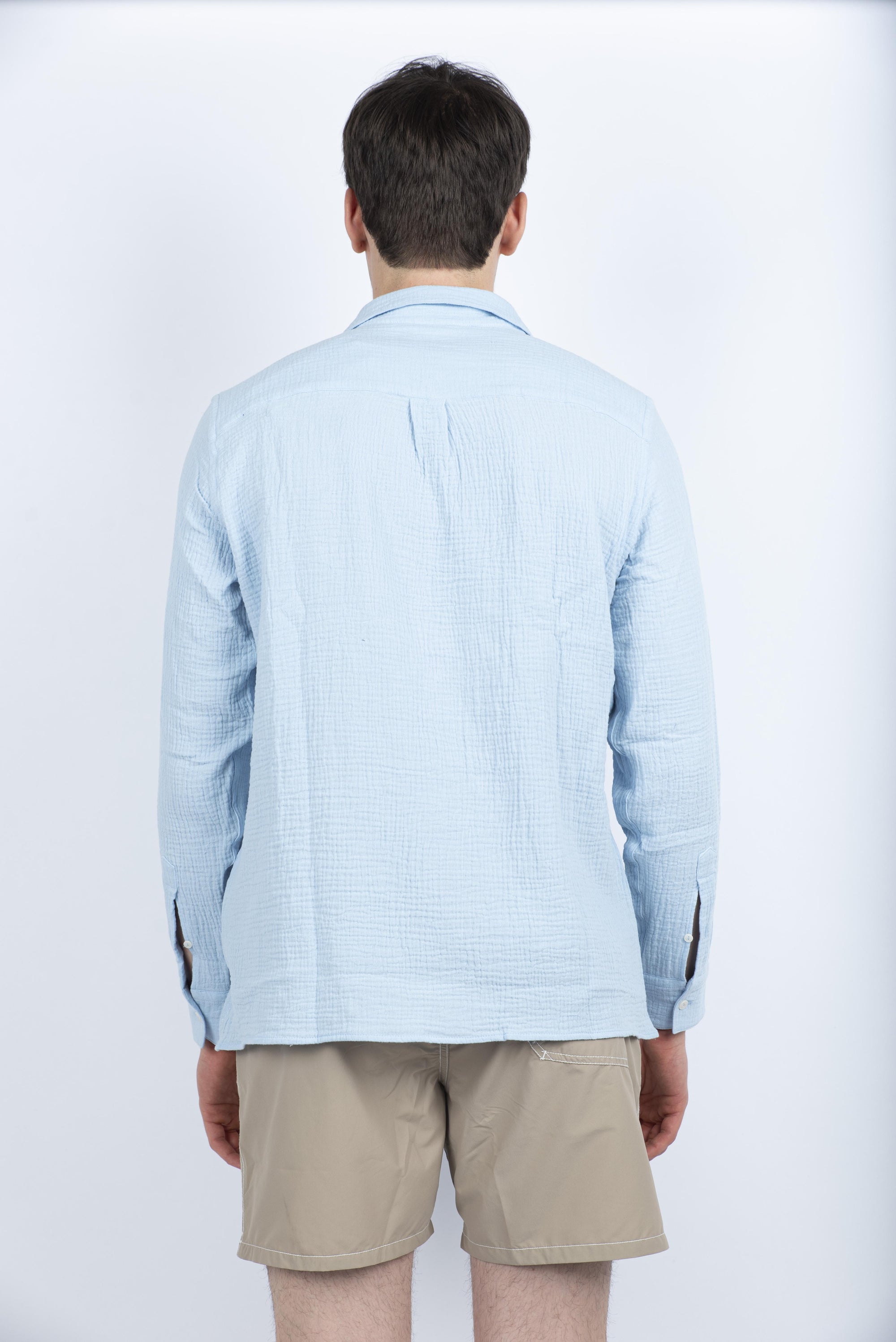 Polo Ventotene in garza di cotone blu VNT0001 01071H MC2 SAINT BARTH 