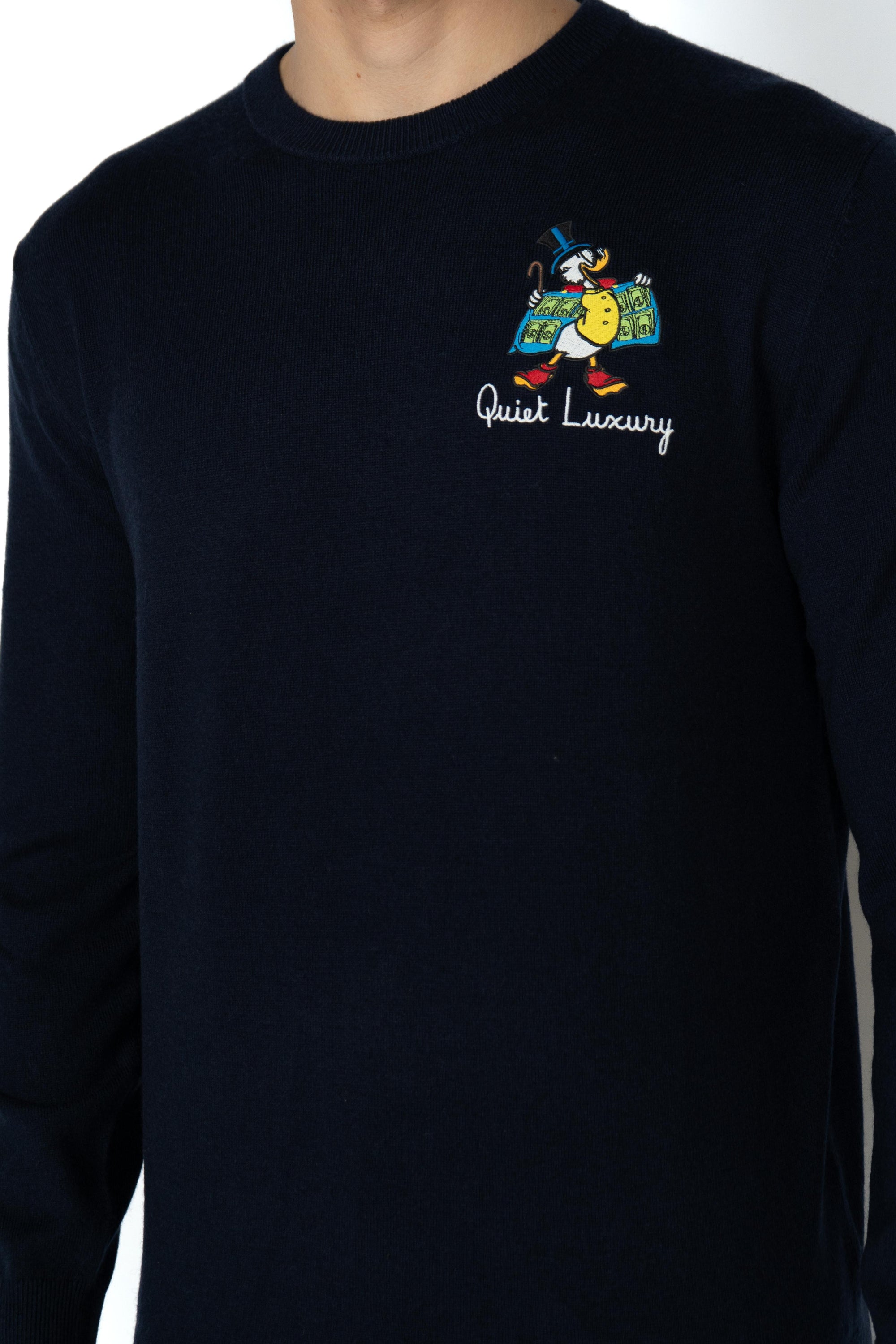 Maglione a girocollo Heron Light con ricamo Zio paperone HER0024 02933I MC2 SAINT BARTH 