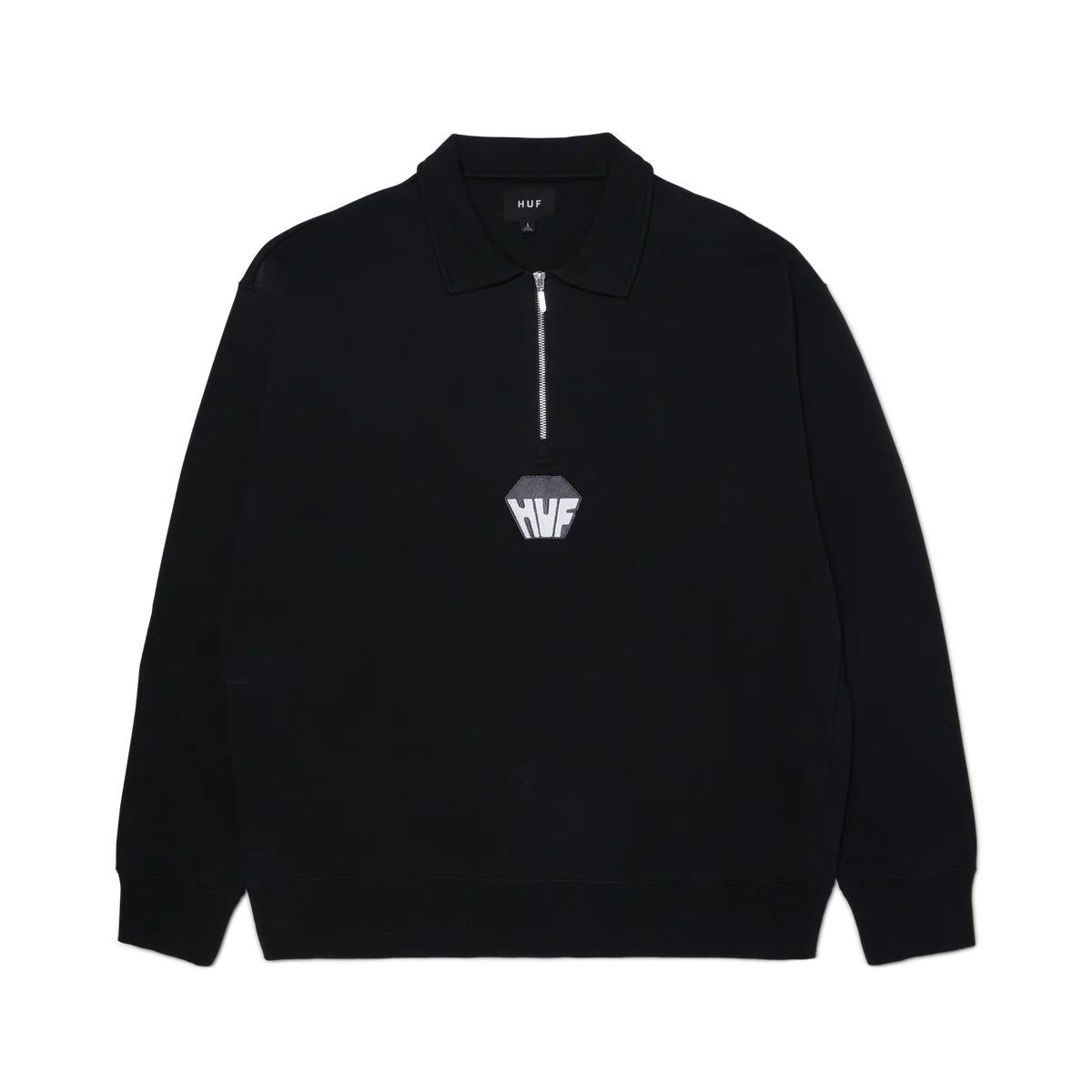 Big Block 1/4 Zip French Terry FL00236 BLACK HUF 