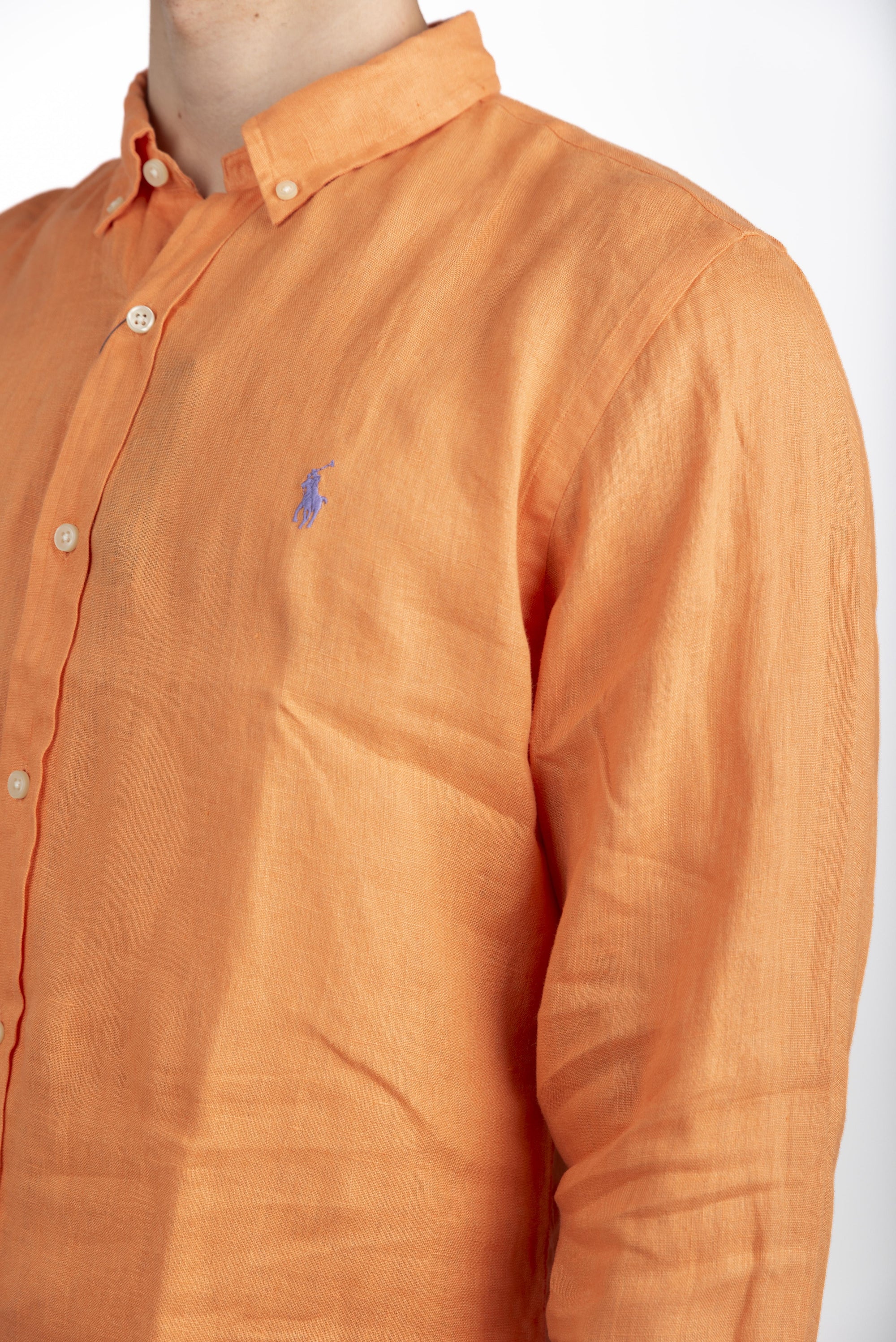 Camicia in lino Slim Fit blu ufficio  710968915 009 POLO RALPH LAUREN 