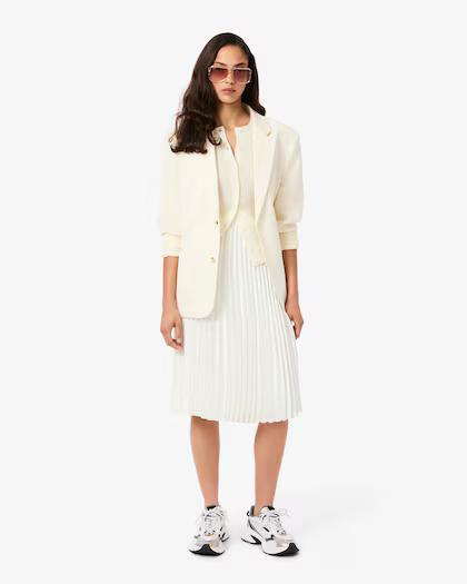 Cardigan in maglia di lana merinos a coste AF4141 70V LACOSTE 