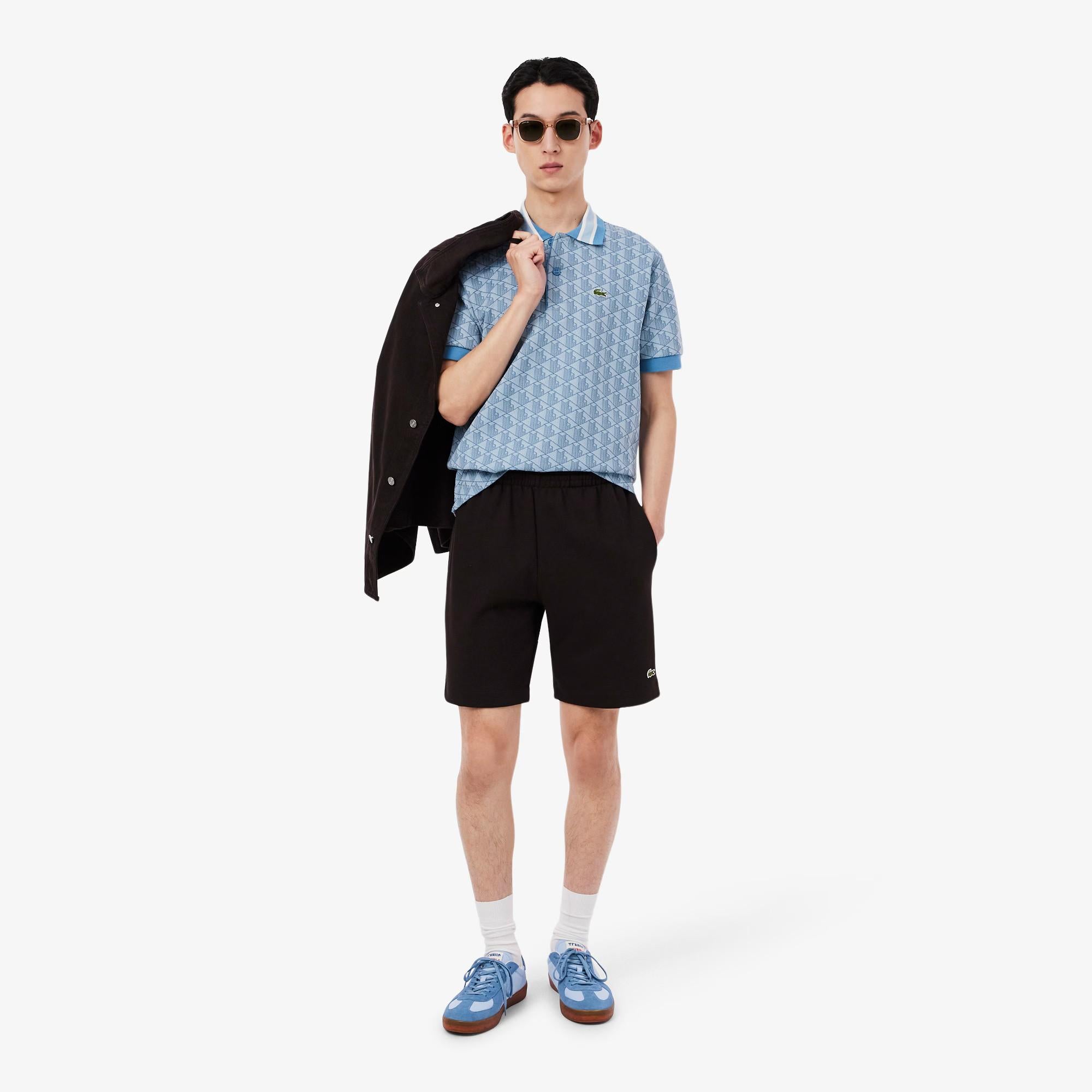 Polo dal taglio classico in jacquard con monogramma DH1417 1QI LACOSTE 