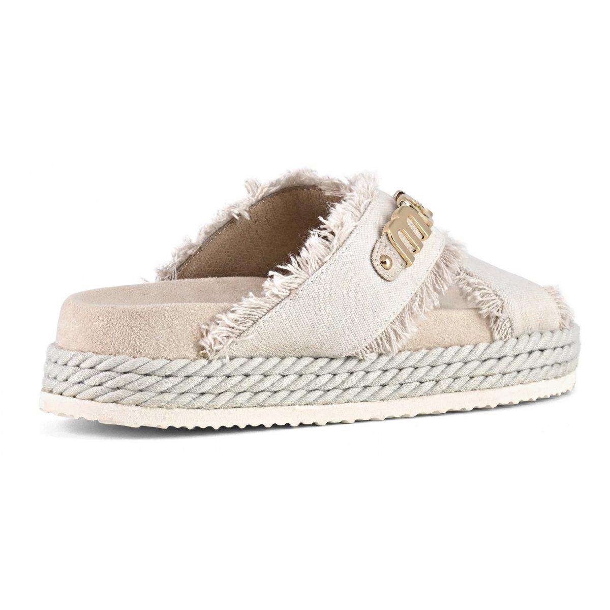 Criss-cross sandal recycled canvas MUSW451005K RWBEI MOU 