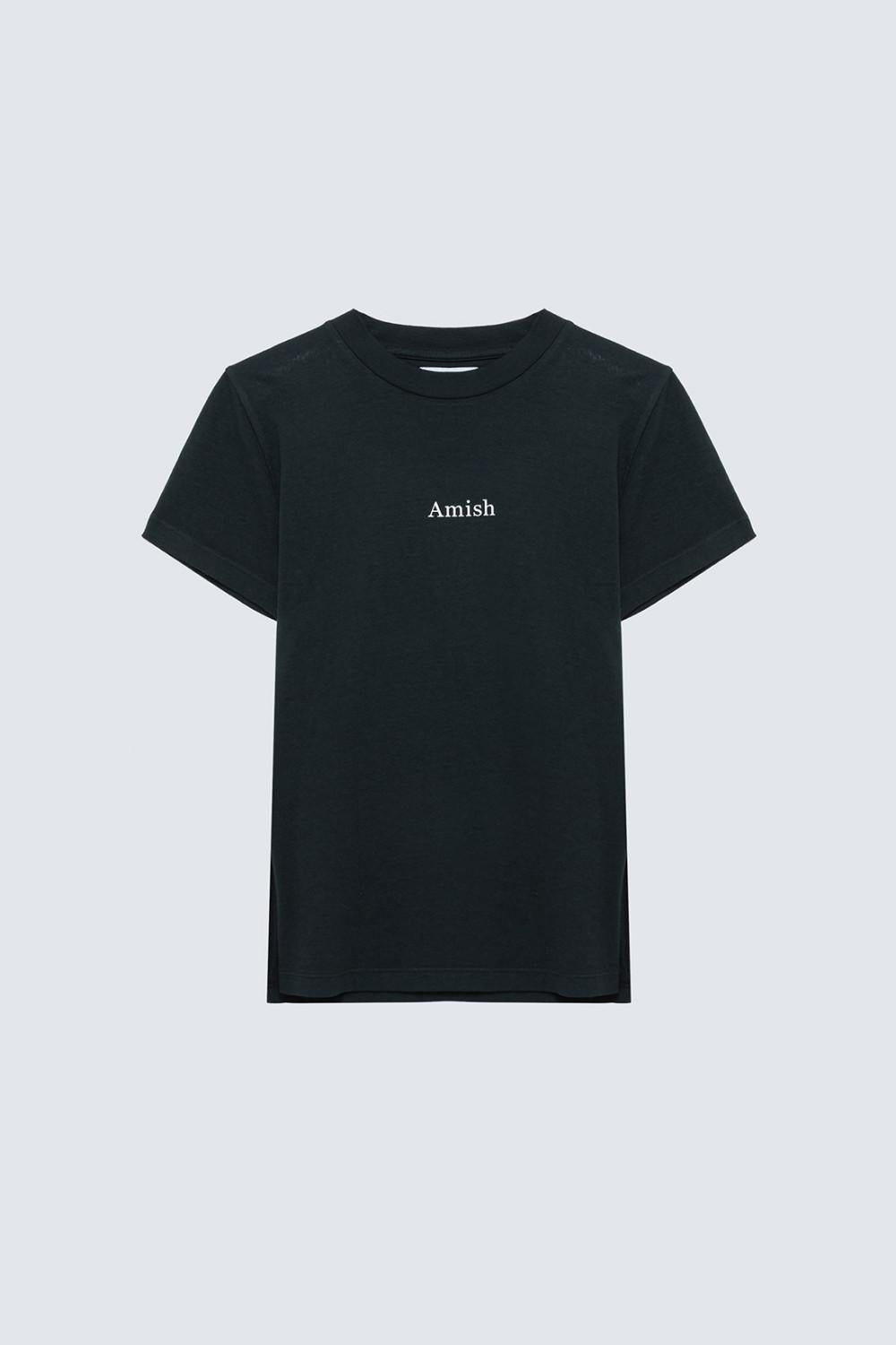T-shirt slim micro logo in cotone AMD155CN21XX C0020 AMISH 