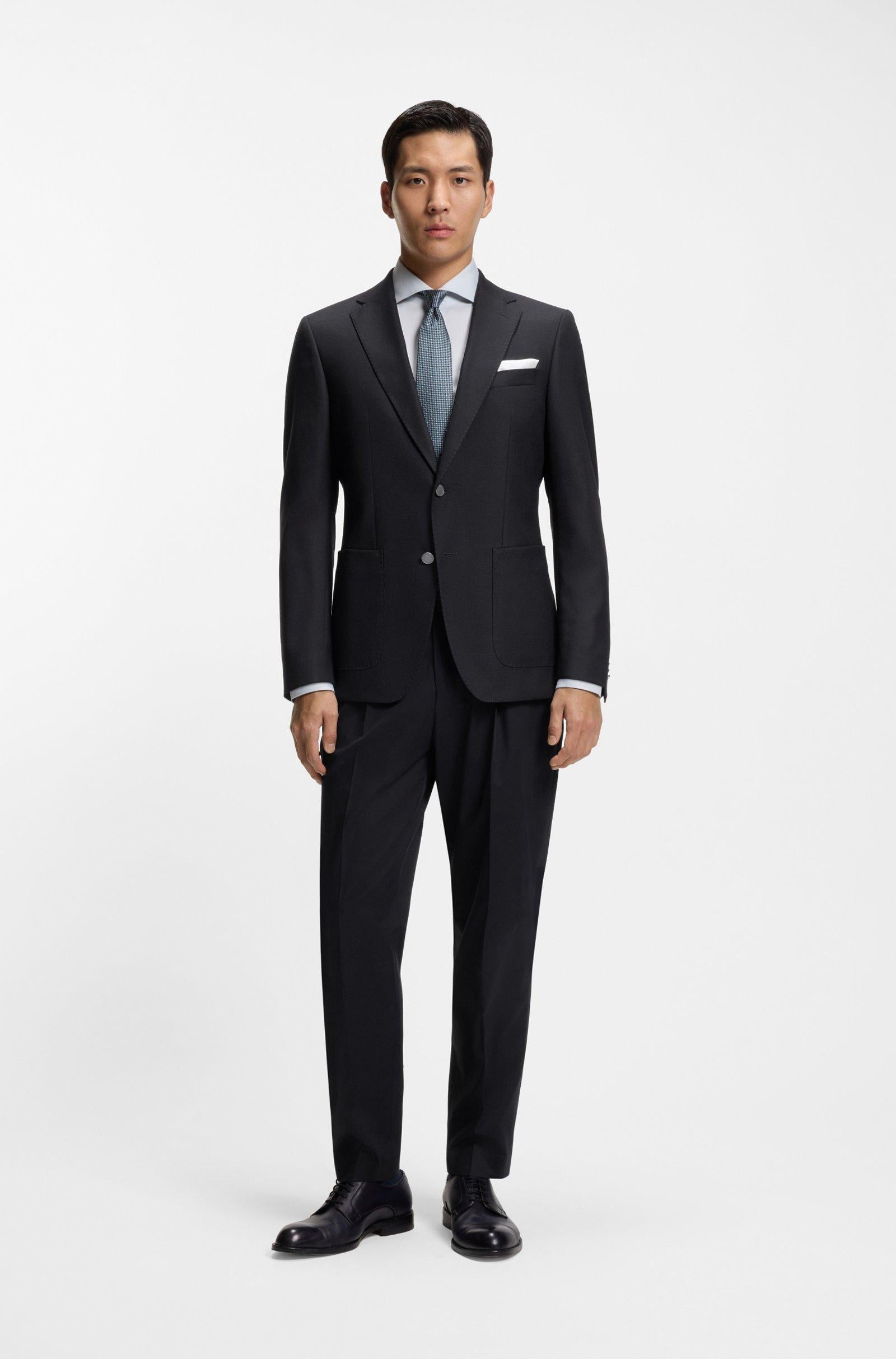 Pantaloni con fit affusolato in cotone elasticizzato 50556704 404 BOSS 