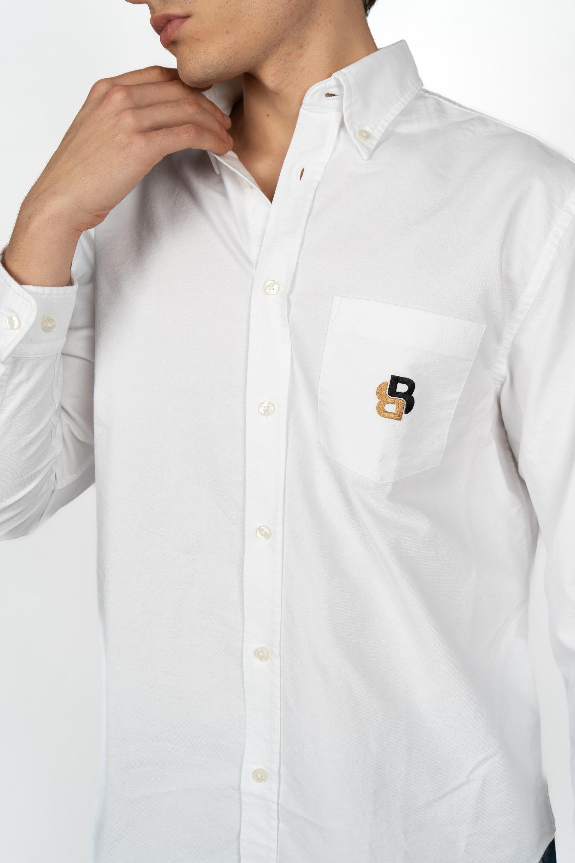 Camicia con logo Monogram double B 50545572 100 BOSS 