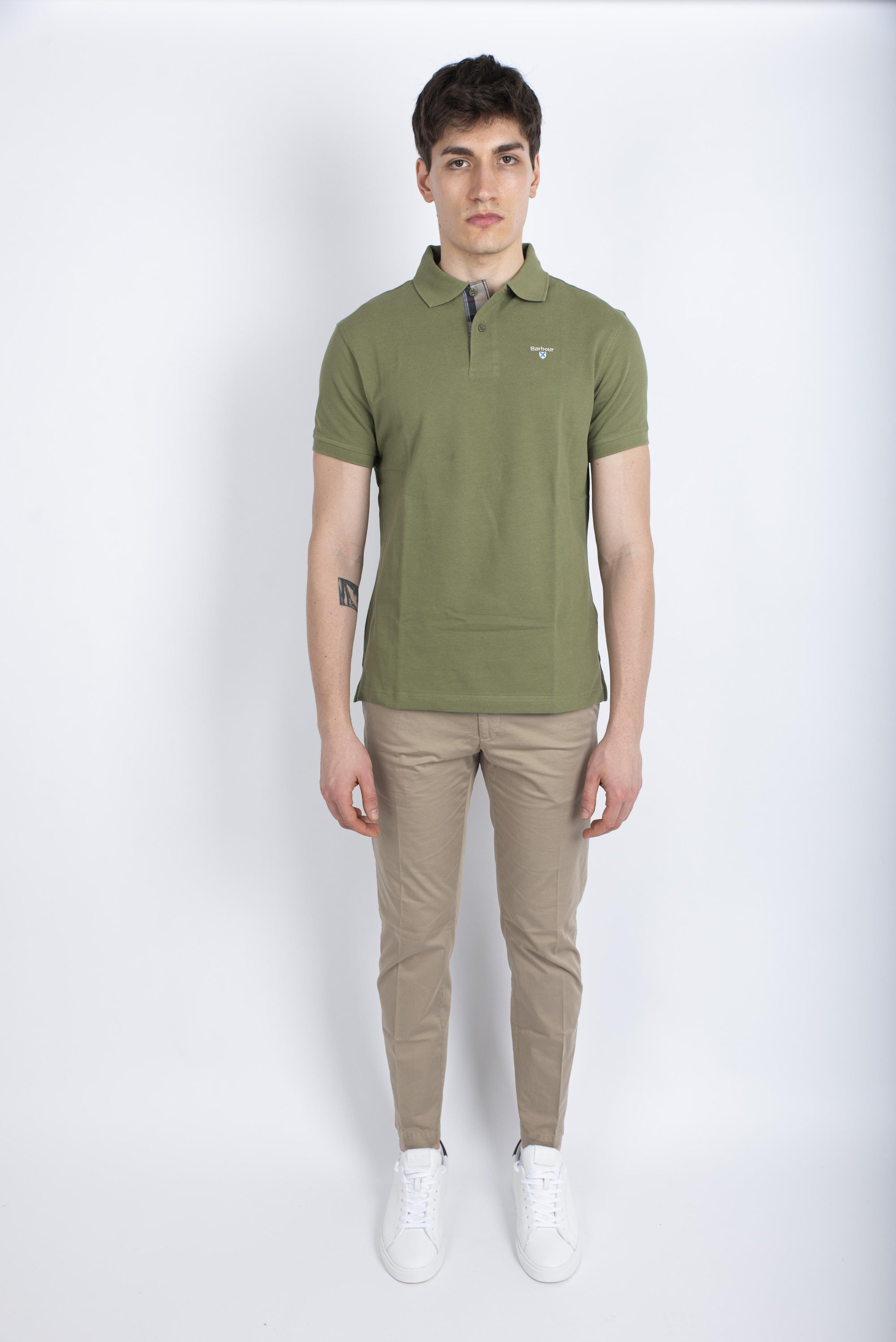 Polo in cotone oliva chiaro Barbour MML0012 OL39 BARBOUR 