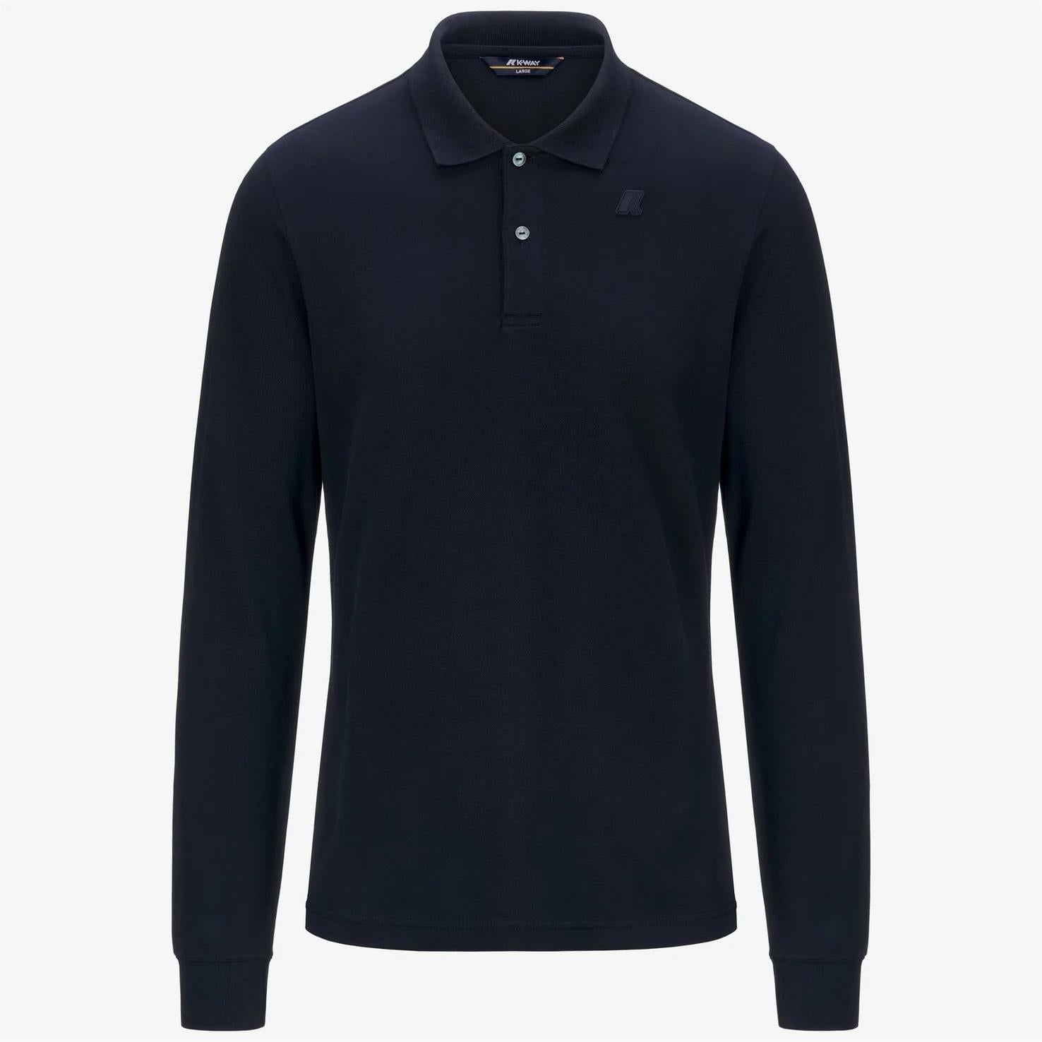 Polo da uomo blu slim fit maniche lunghe K1125GW K89 K-WAY 