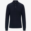 Polo da uomo blu slim fit maniche lunghe