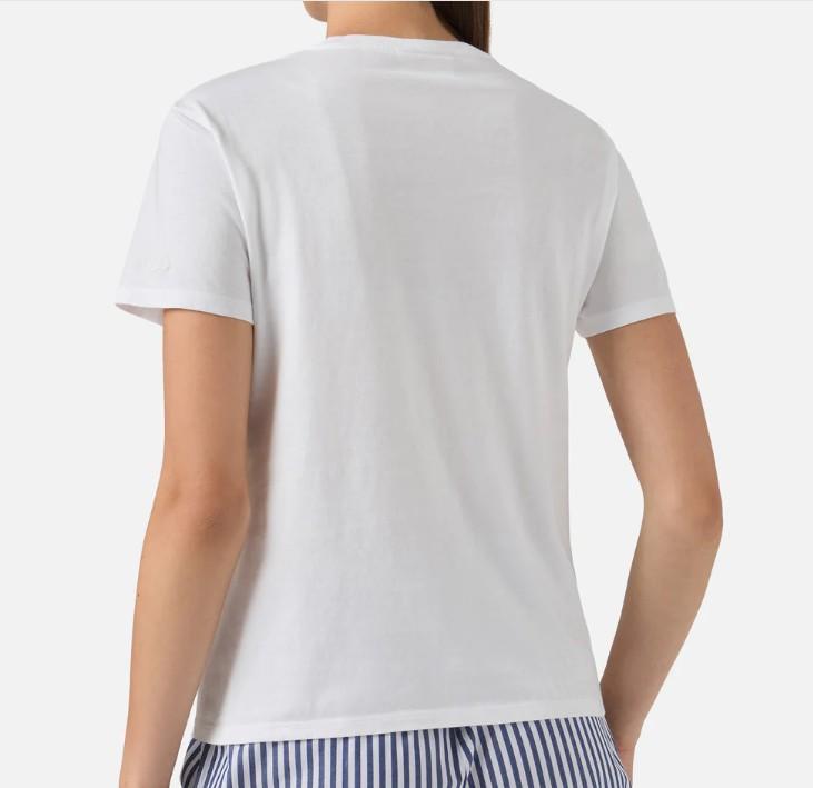 T-shirt Emilie bianca con ricamo Estate Italiana EMI0001 09757L MC2 SAINT BARTH 