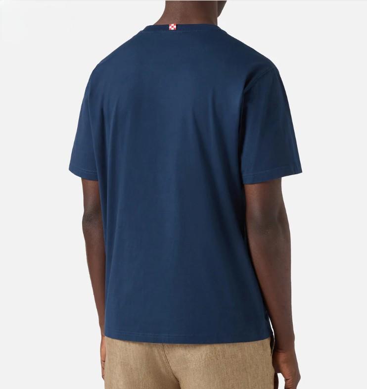 T-shirt Austin blu con orologio e ricamo non Voglio Mica La Luna AUS0001 04348L MC2 SAINT BARTH 